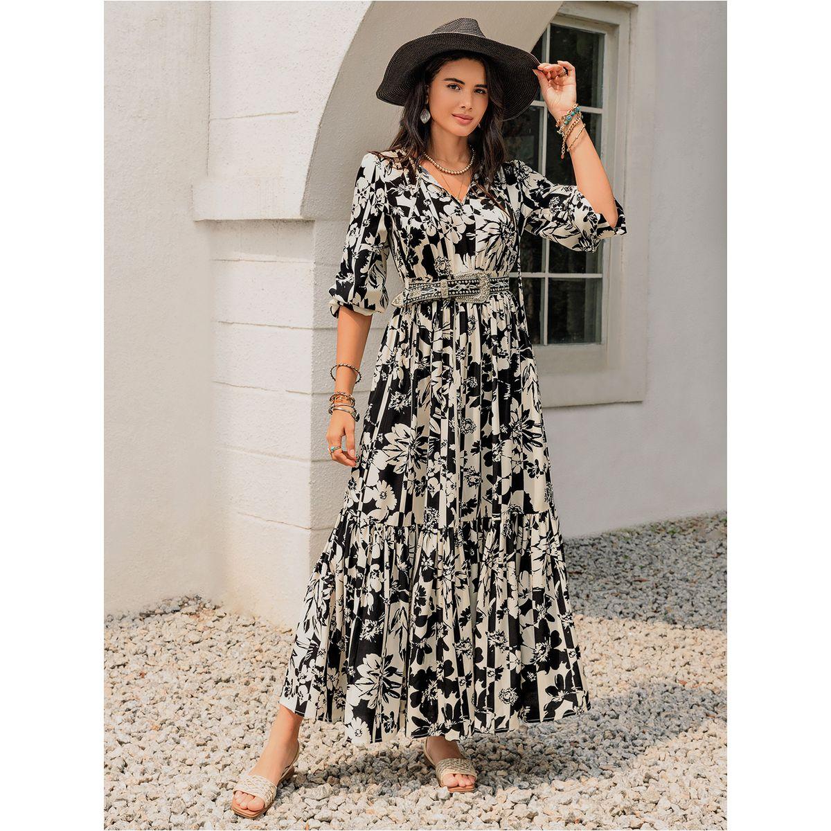 Russty Dustty X Styli Russty Dustty All-Over Print A-Line Maxi Dress with Tie-Up Neck-women-clothing-dresses-image-6