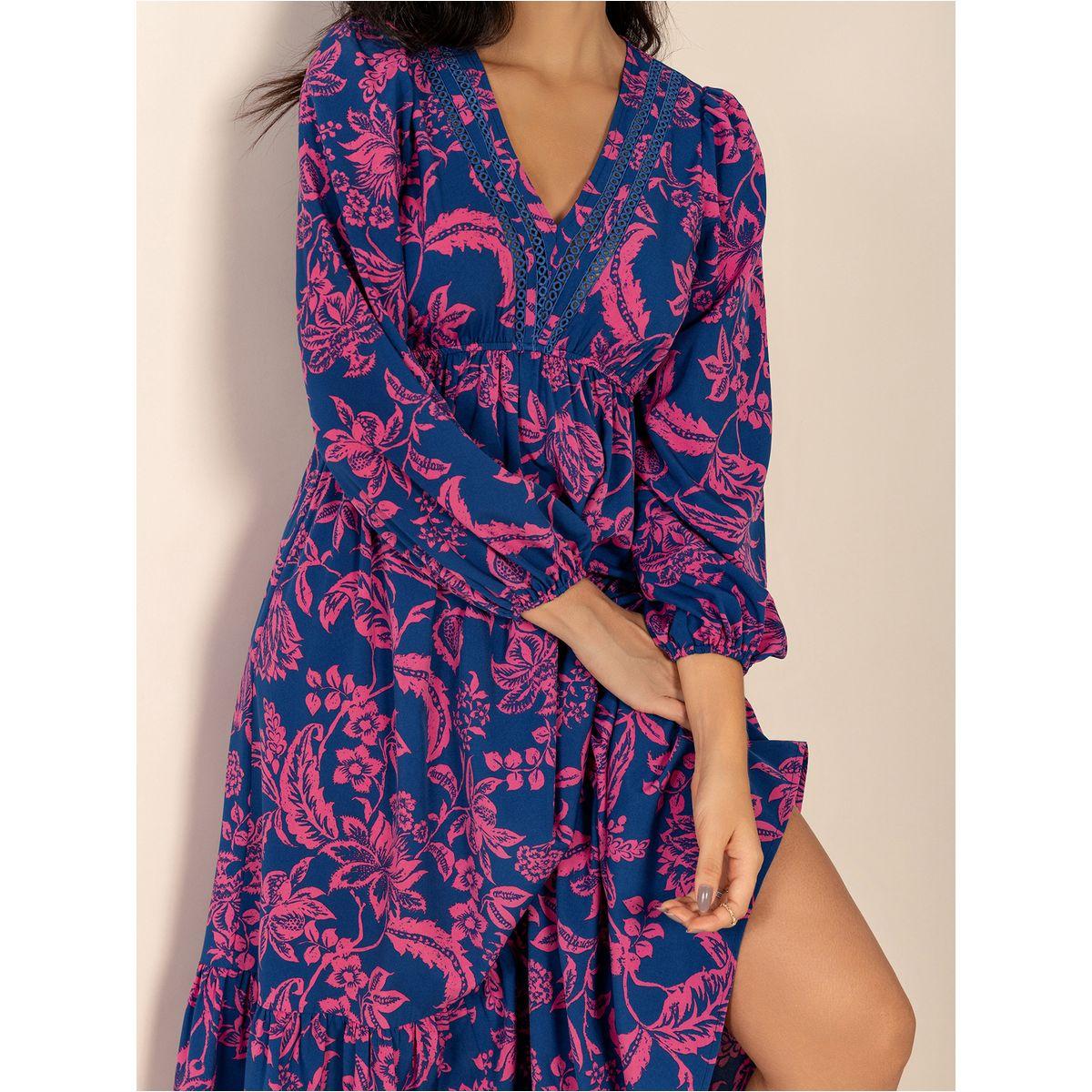 فستان ميدي بحافة واسعة وطبعة زهور رَستي دَستي × ستايلي-women-clothing-dresses-image-5