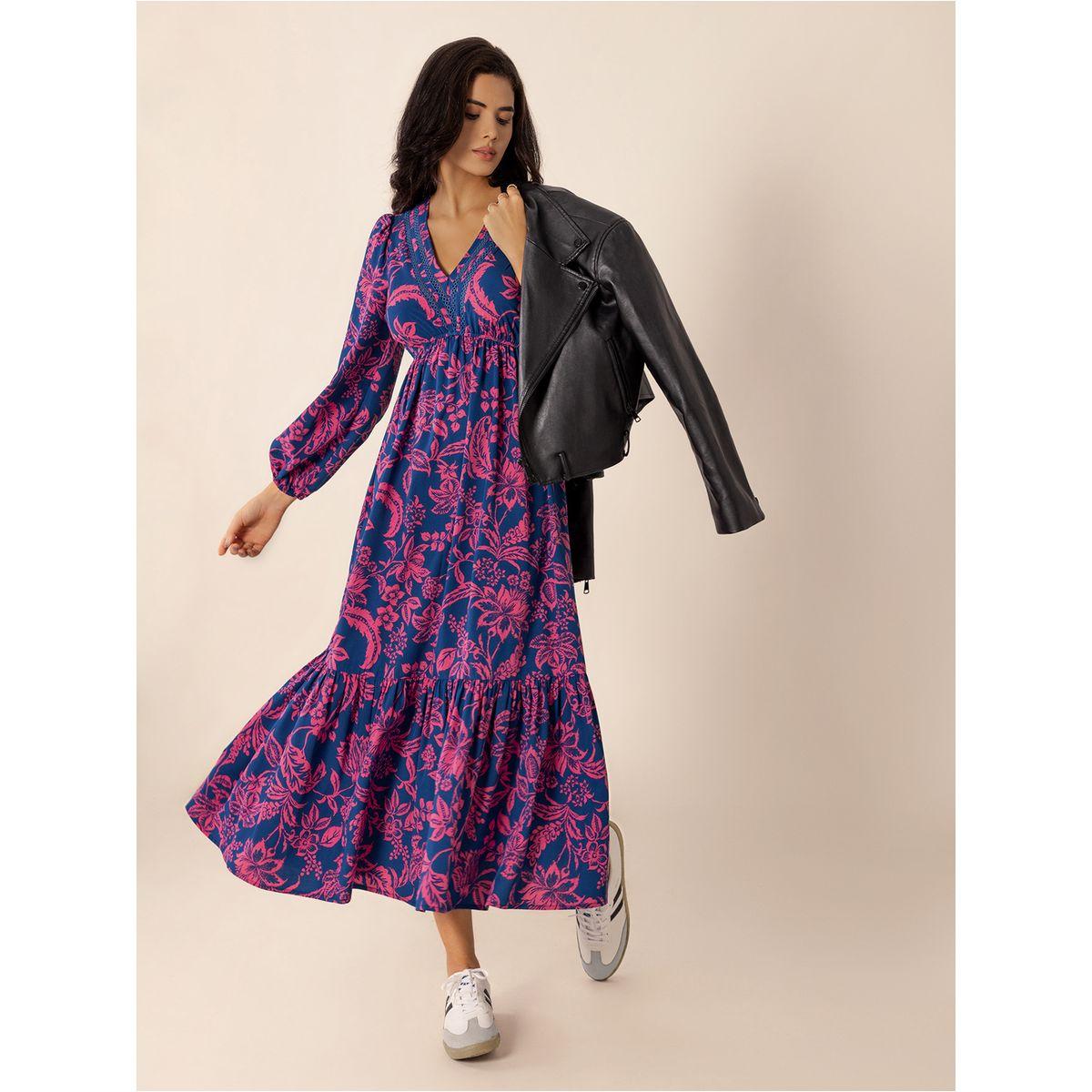 Russty Dustty X Styli Russty Dustty Floral Print V Neck A-Line Midi Dress-women-clothing-dresses-image-6