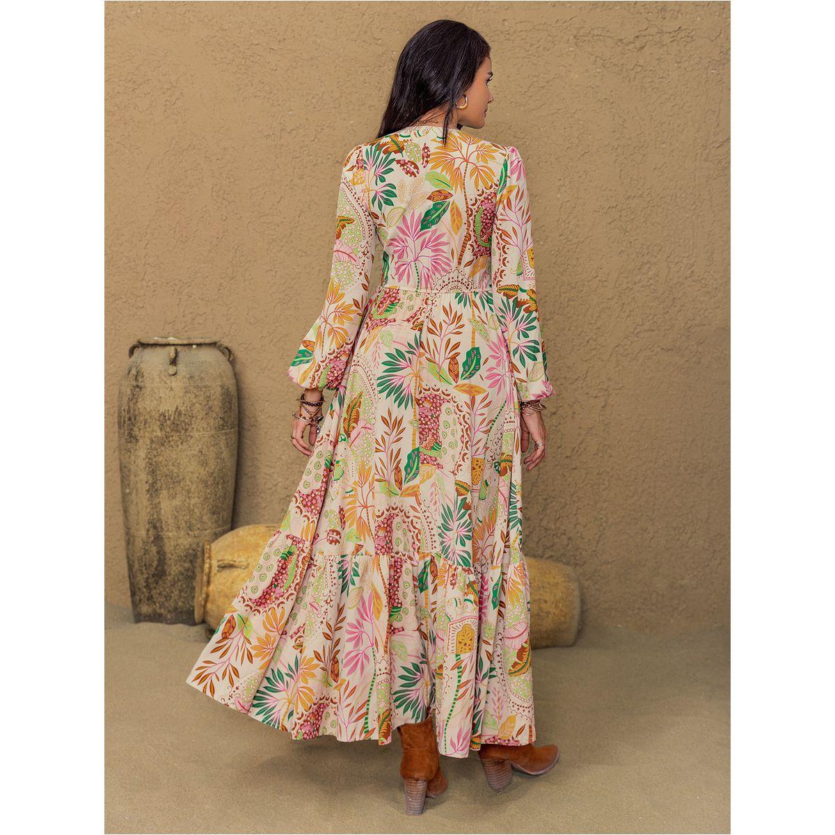 فستان طويل بطبعة زهور وتفاصيل دانتيل رَستي دَستي × ستايلي-women-clothing-dresses-image-8