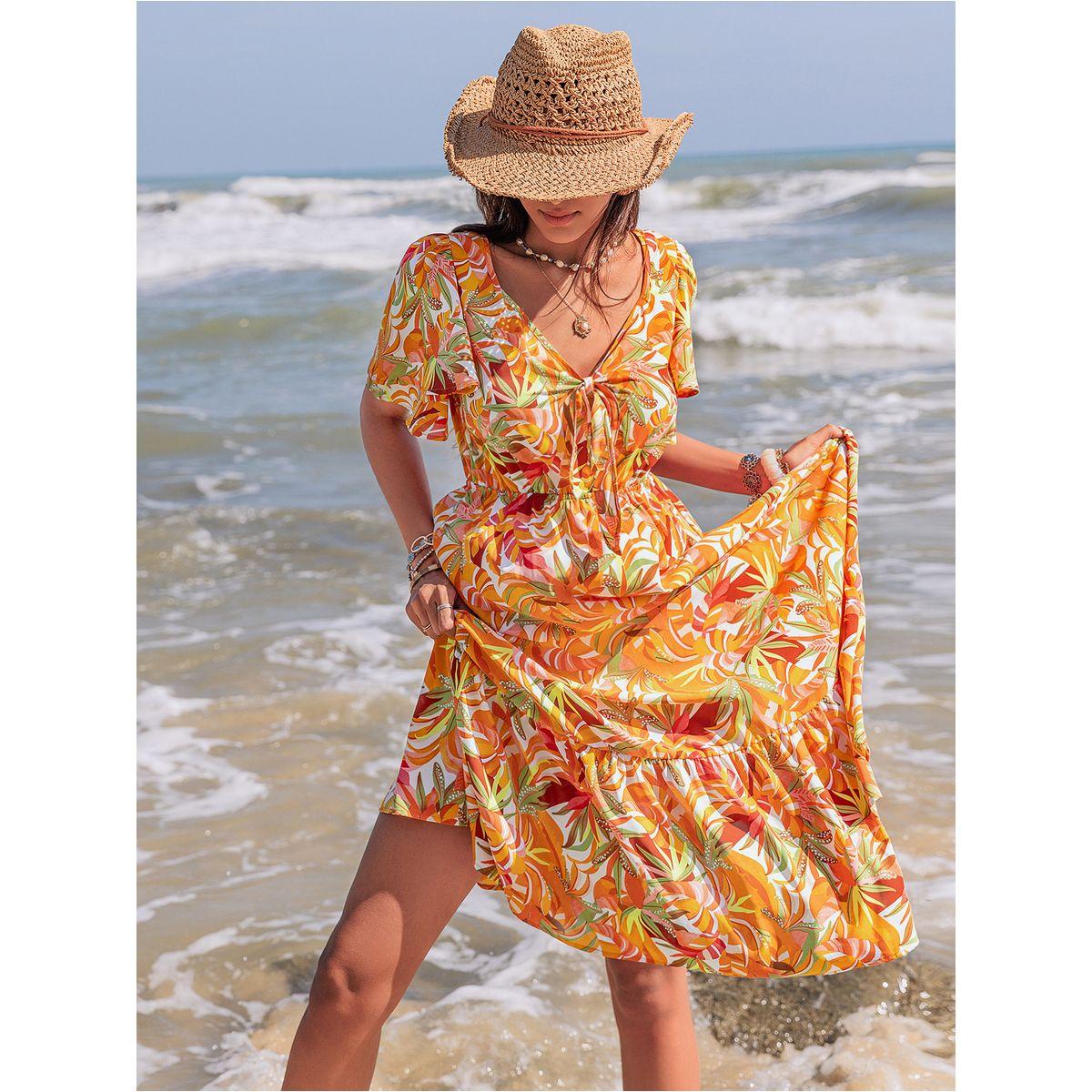 فستان طويل بحافة واسعة وطبعة زهور رَستي دَستي × ستايلي-women-clothing-dresses-image-3