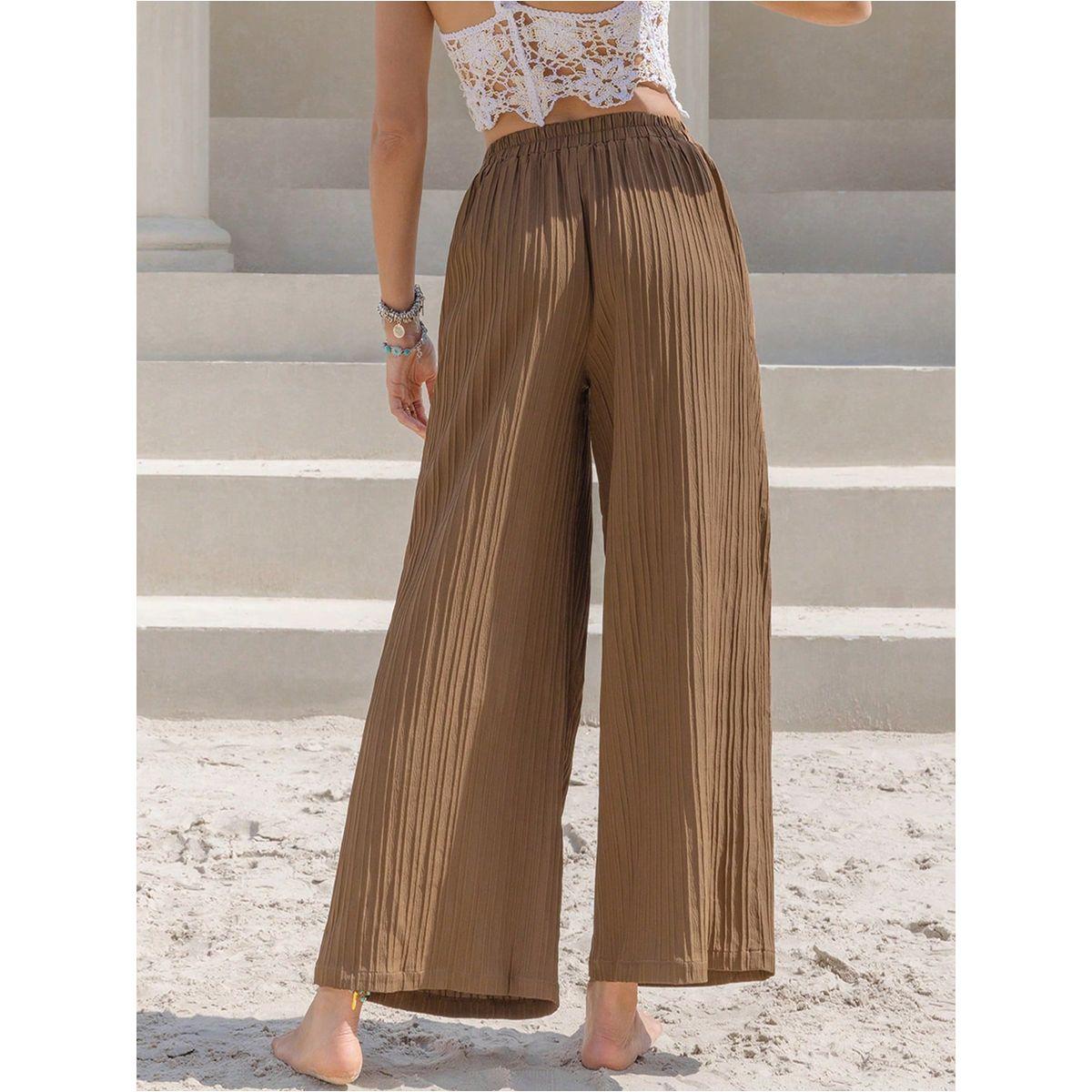 بنطال كيلوت بأرجل مستقيمة وحزوز رَستي دَستي × ستايلي-women-clothing-bottoms-trousers-image-2