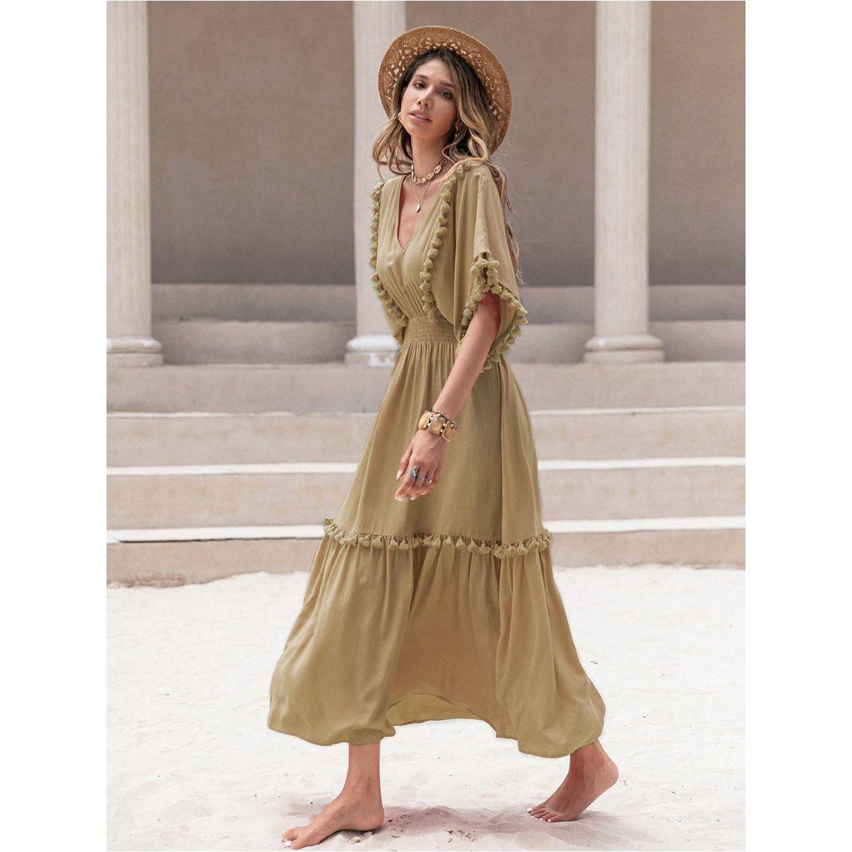 فستان ميدي مزين بشراشيب رَستي دَستي × ستايلي-women-clothing-dresses-image-4