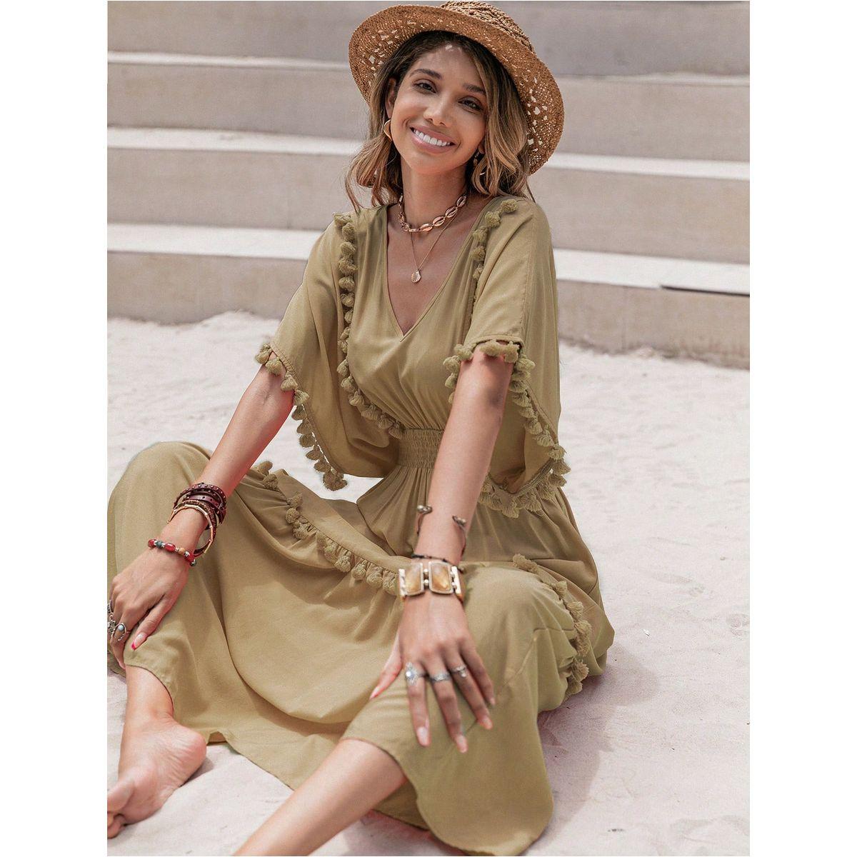 فستان ميدي مزين بشراشيب رَستي دَستي × ستايلي-women-clothing-dresses-image-5