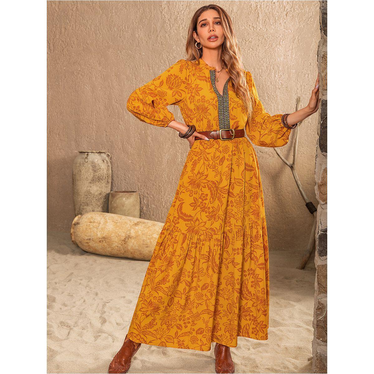 Russty Dustty X Styli Russty Dustty Floral Print Cuffed Sleeve A-Line Maxi Dress-women-clothing-dresses-image-3