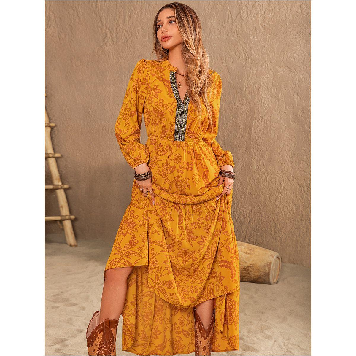Russty Dustty X Styli Russty Dustty Floral Print Cuffed Sleeve A-Line Maxi Dress-women-clothing-dresses-image-6