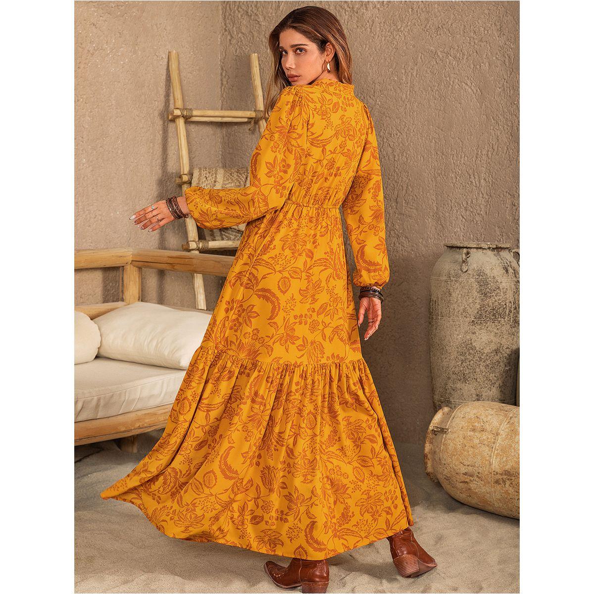 Russty Dustty X Styli Russty Dustty Floral Print Cuffed Sleeve A-Line Maxi Dress-women-clothing-dresses-image-8