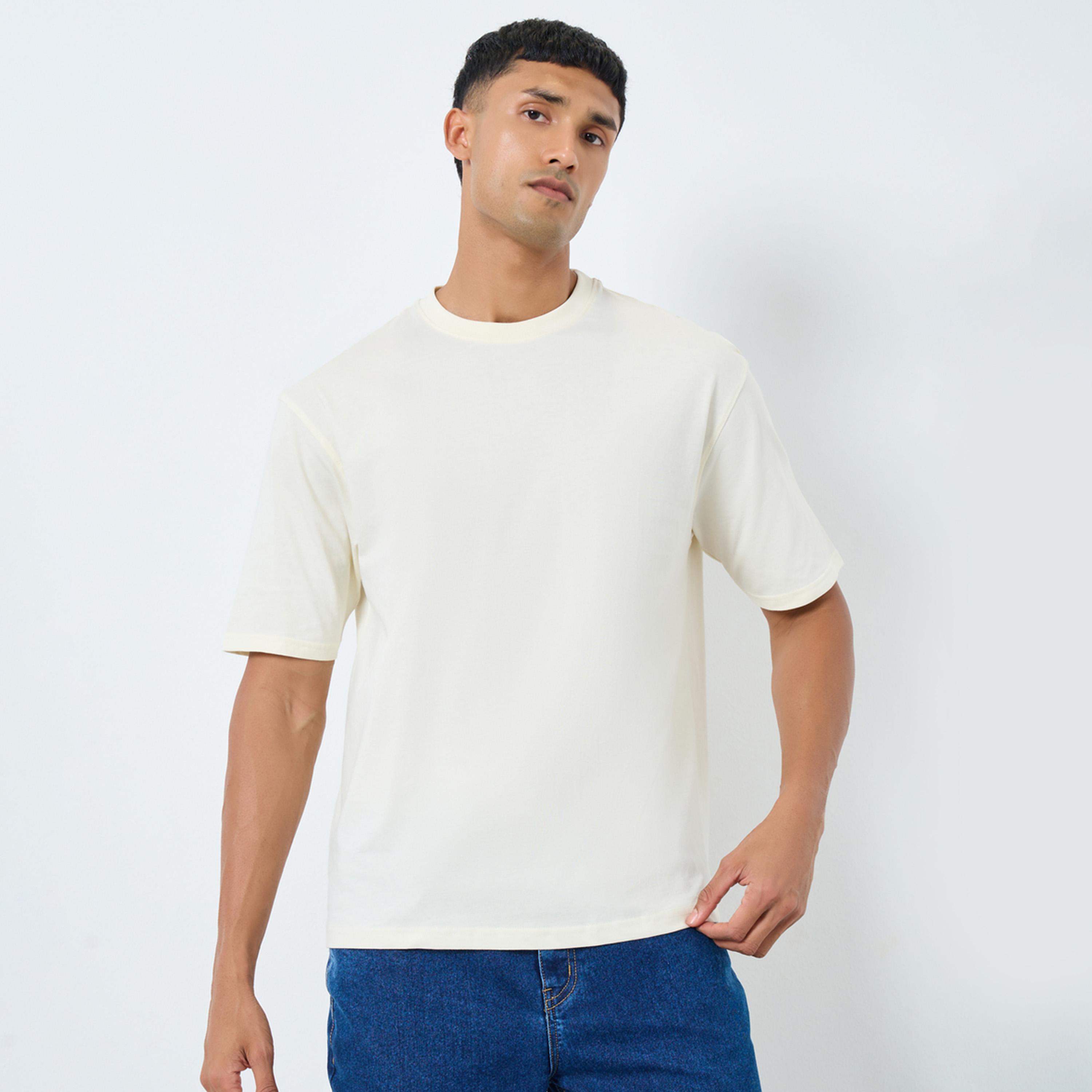 Styli Men Cream Graphic Print Oversized T-Shirt-men-clothing-tshirtsandpolos-tshirts-image-1