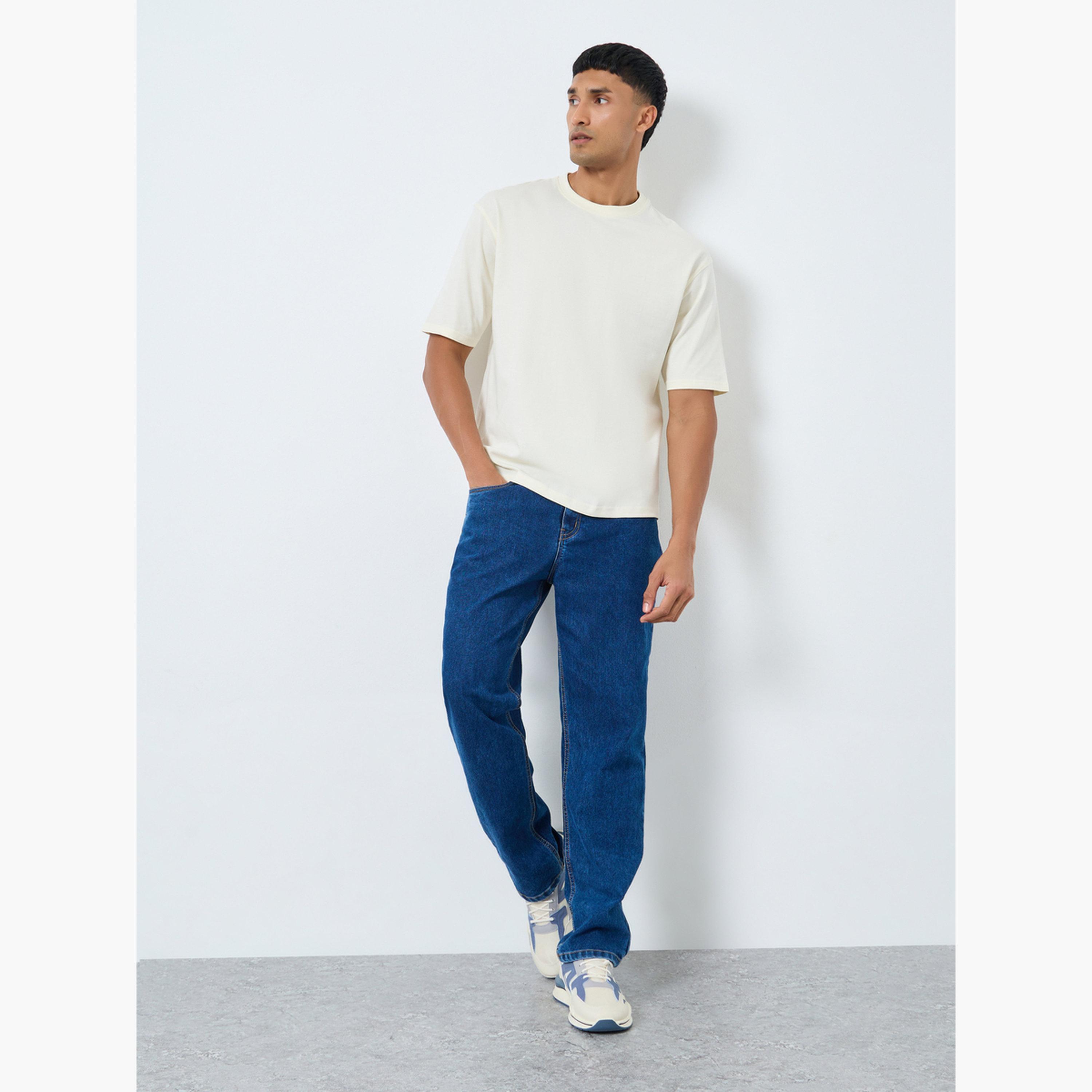 ستايلي - تي شيرت رجالي مقاس كبير اوفر سايز  بطبعة جرافيكية لون كريمي-men-clothing-tshirtsandpolos-tshirts-image-2