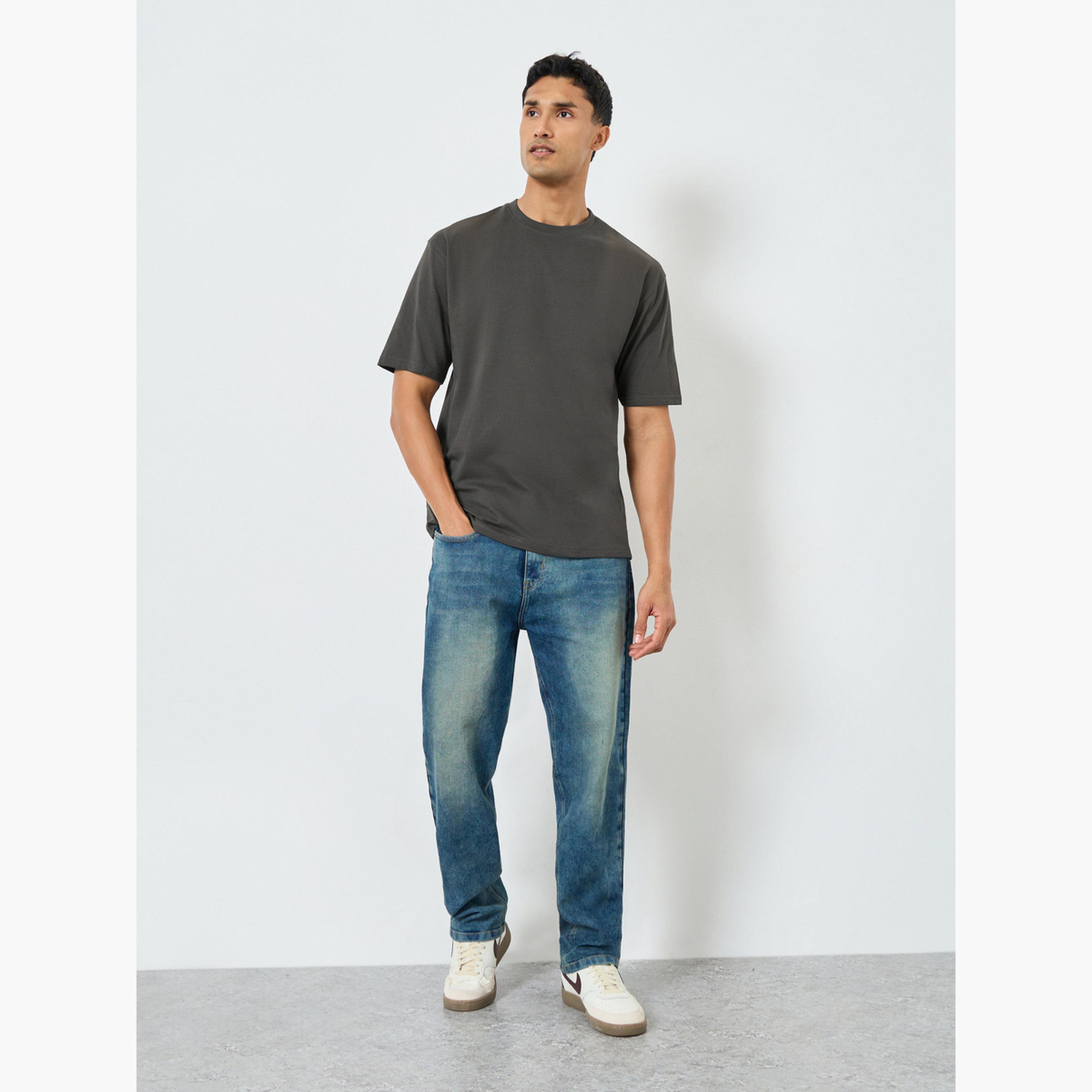Styli Men Grey Graphic Print Oversized Cotton T-Shirt-men-clothing-tshirtsandpolos-tshirts-image-2