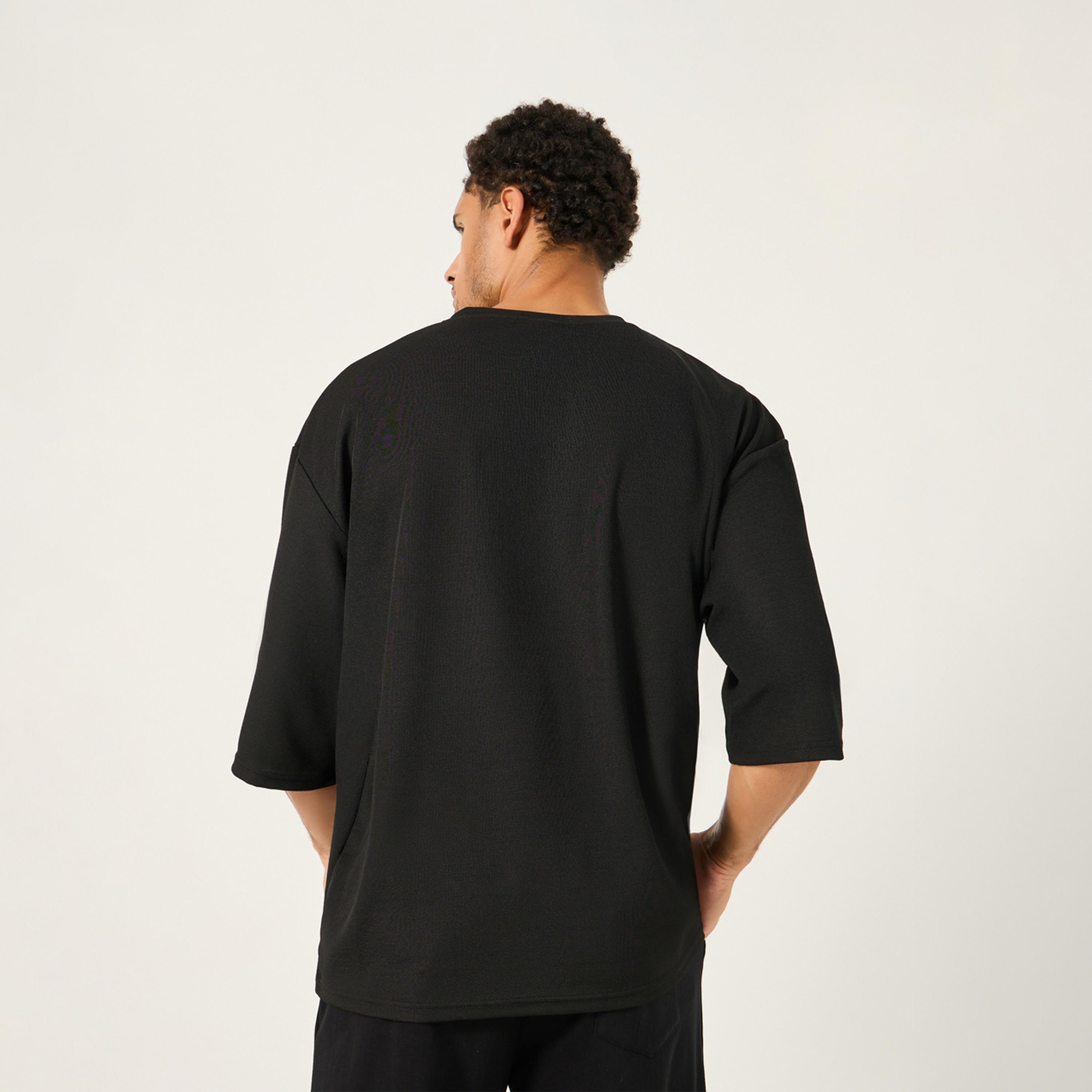 Styli Solid Regular Fit Cotton Crew Neck T-Shirt-men-clothing-tshirtsandpolos-tshirts-image-4