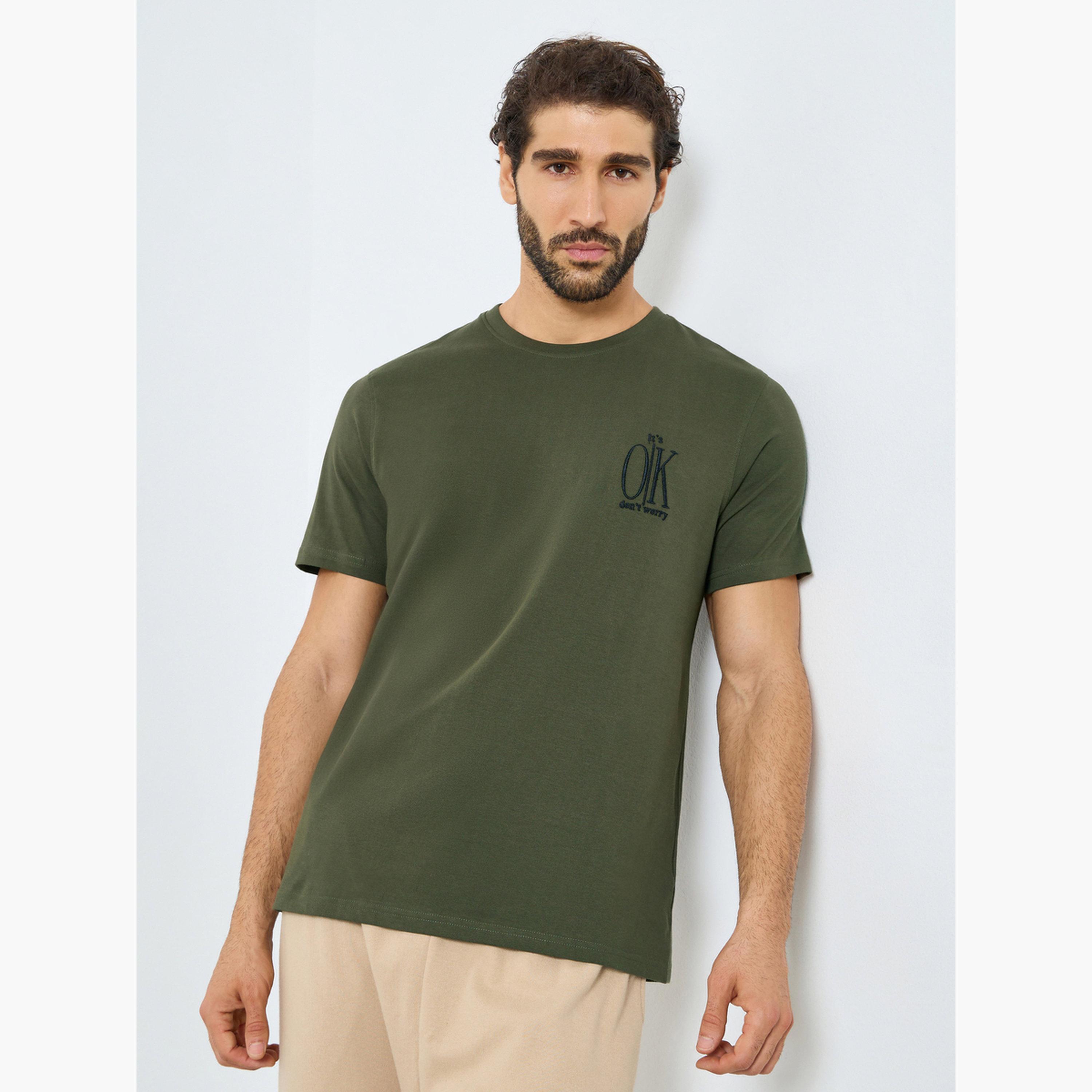 Styli Men Chest Embroidered Regular Cotton T-Shirt-men-clothing-tshirtsandpolos-tshirts-image-1
