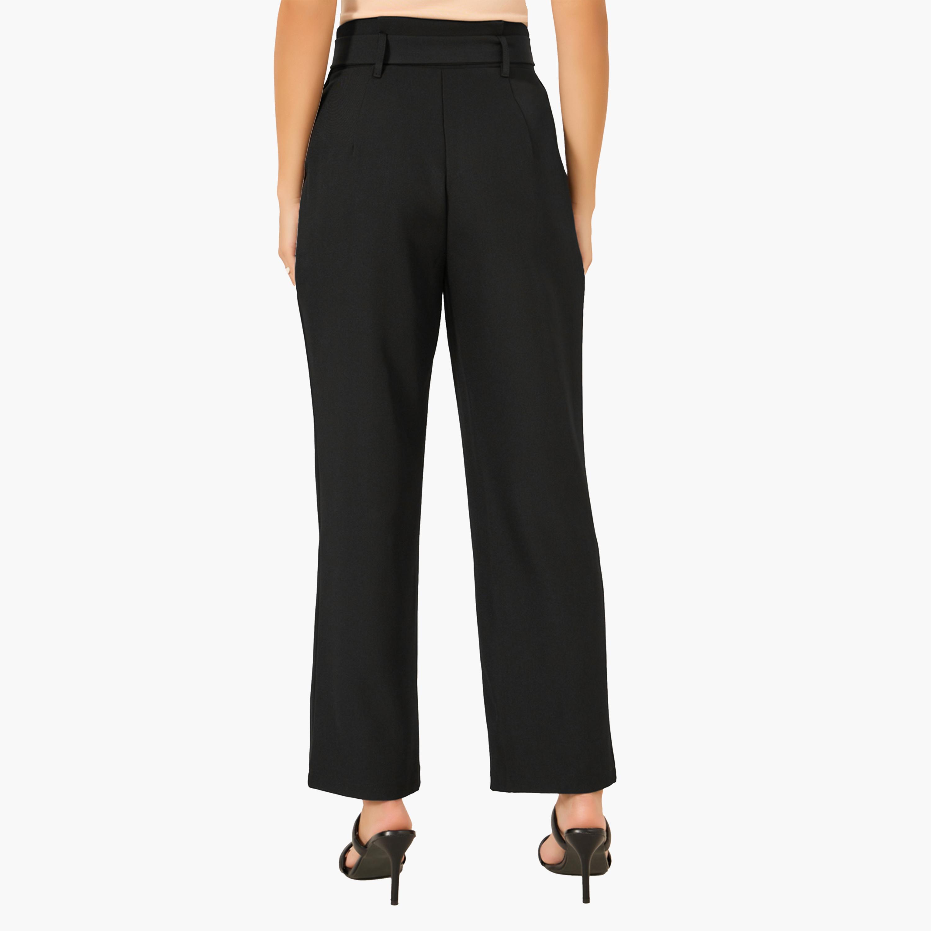 Styli High Rise Tapered Fit Belted Pants-women-clothing-bottoms-trousers-image-4