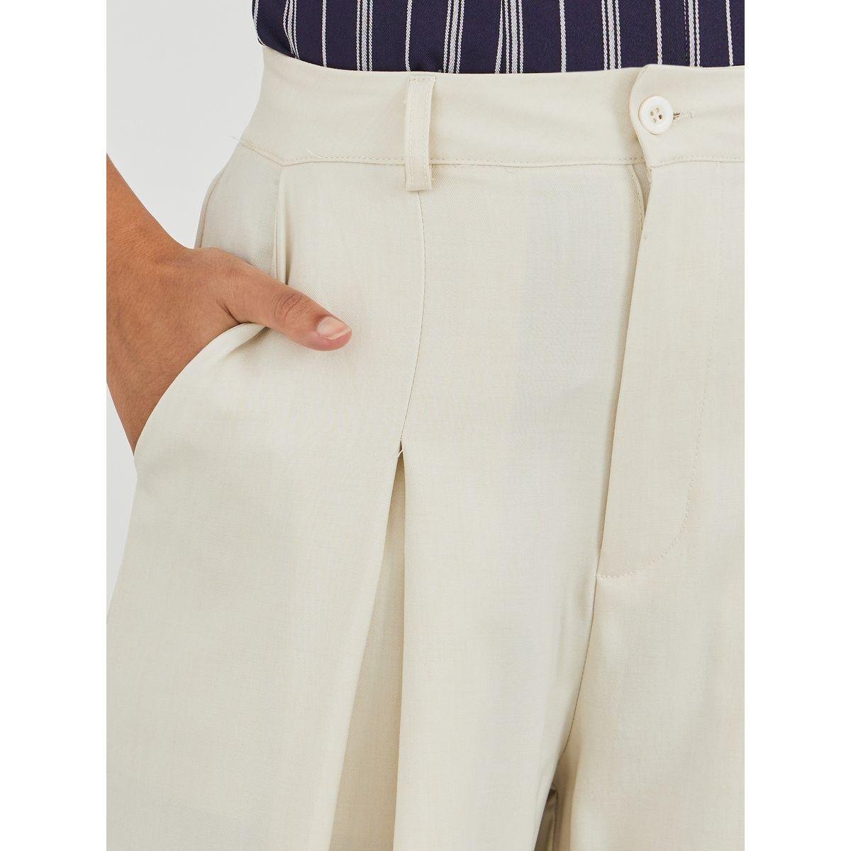 بنطال سادة بأرجل واسعة وخصر عالي-women-clothing-bottoms-trousers-image-3