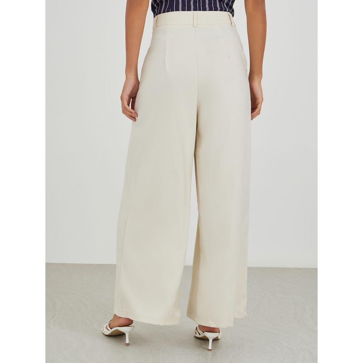 بنطال سادة بأرجل واسعة وخصر عالي-women-clothing-bottoms-trousers-image-4