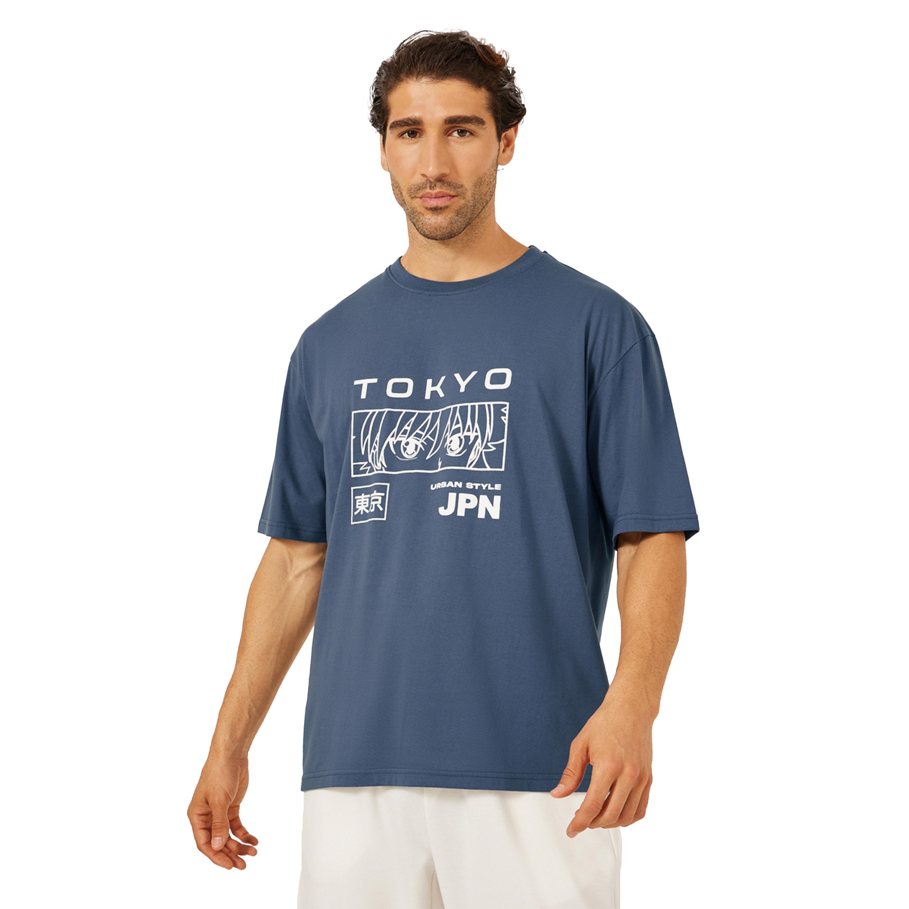 ستايلي -  تي شيرت طوكيو بطبعة جرافيكية وأكمام قصيرة ومقاس كبير-men-clothing-tshirtsandpolos-tshirts-image-1