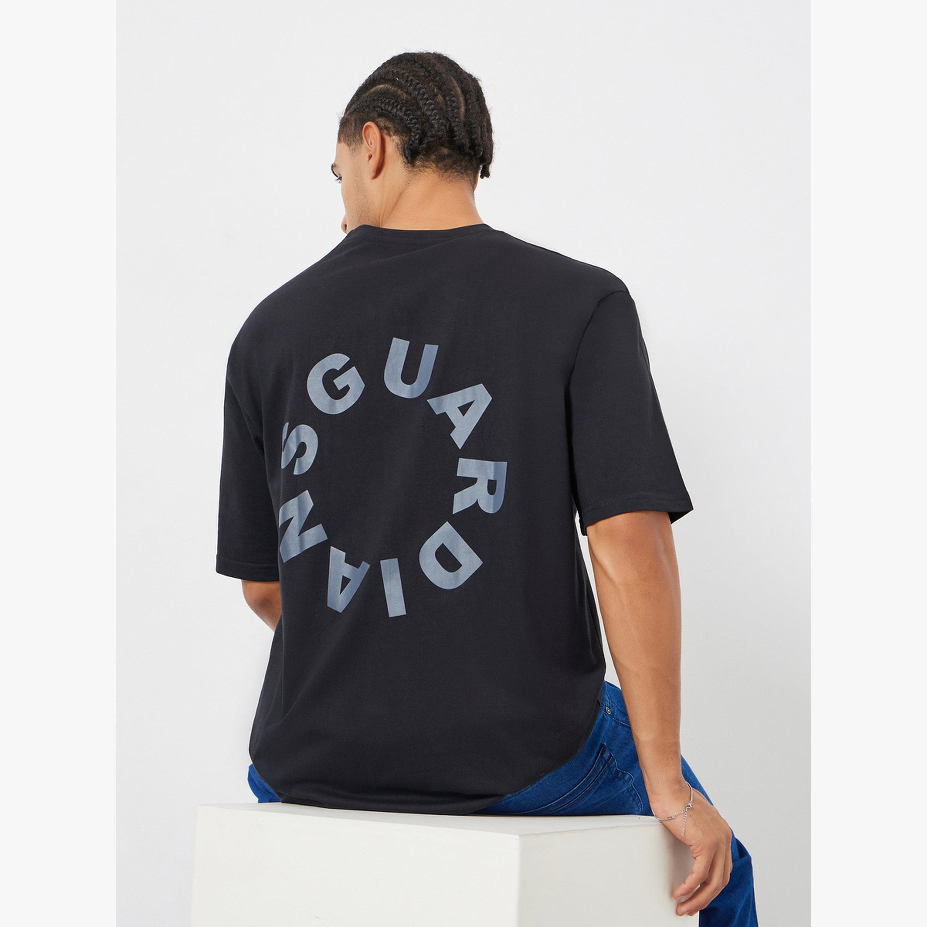 تيشيرت واسع بطبعة كتابة وأكمام قصيرة-men-clothing-tshirtsandpolos-tshirts-image-3