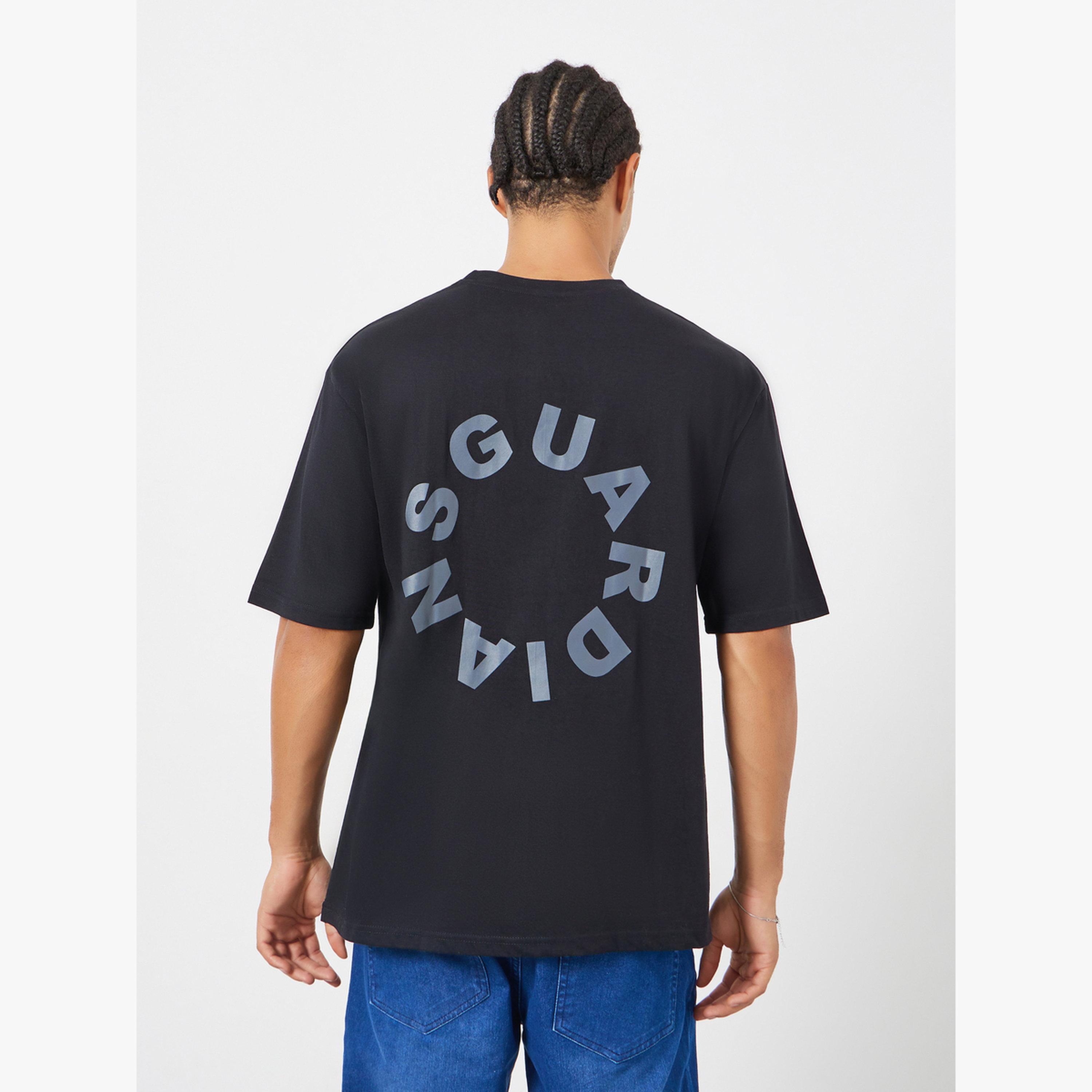 Styli Men Black Slogan Print Oversized T-Shirt-men-clothing-tshirtsandpolos-tshirts-image-6