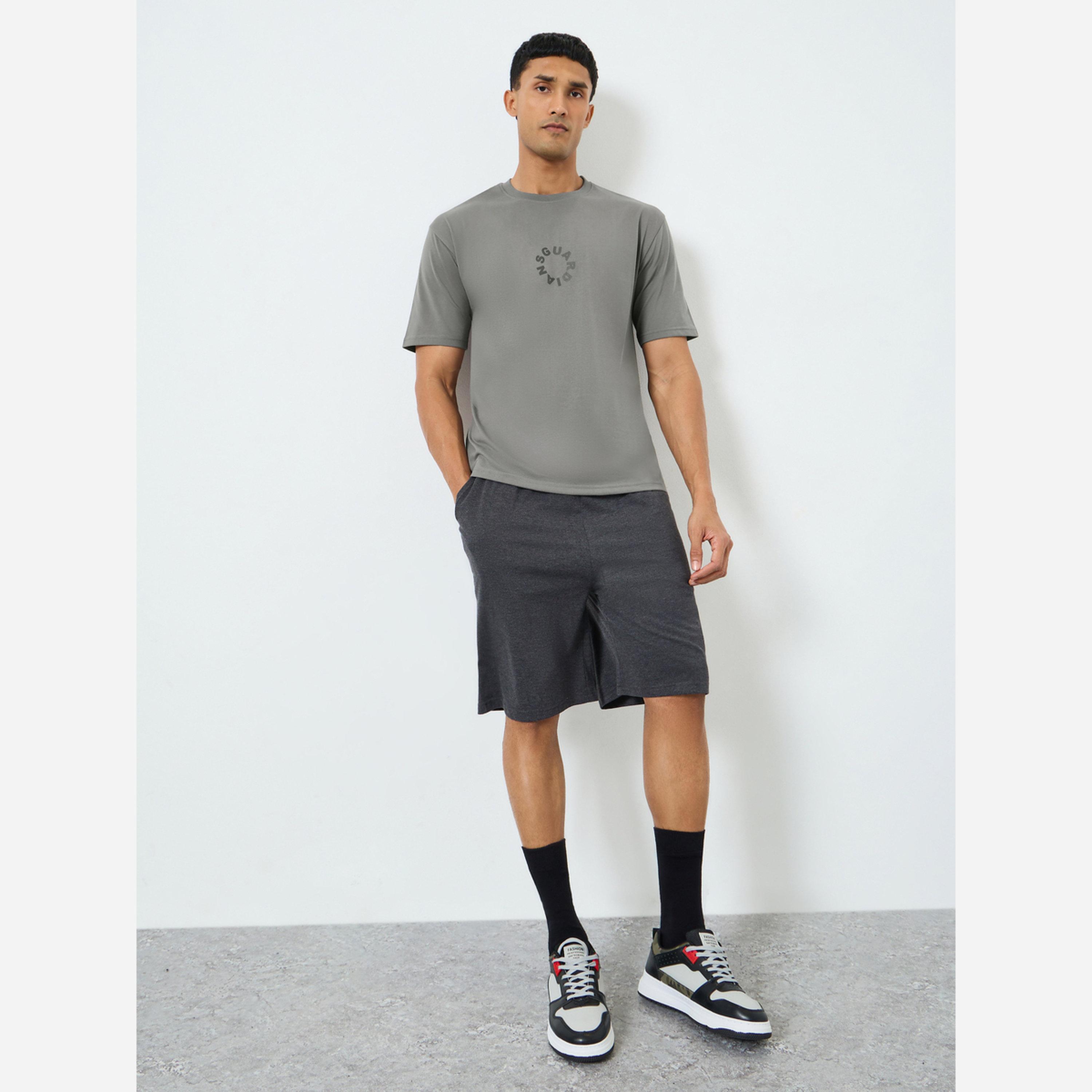 Styli Men Grey Oversized Slogan Print T-Shirt-men-clothing-tshirtsandpolos-tshirts-image-2