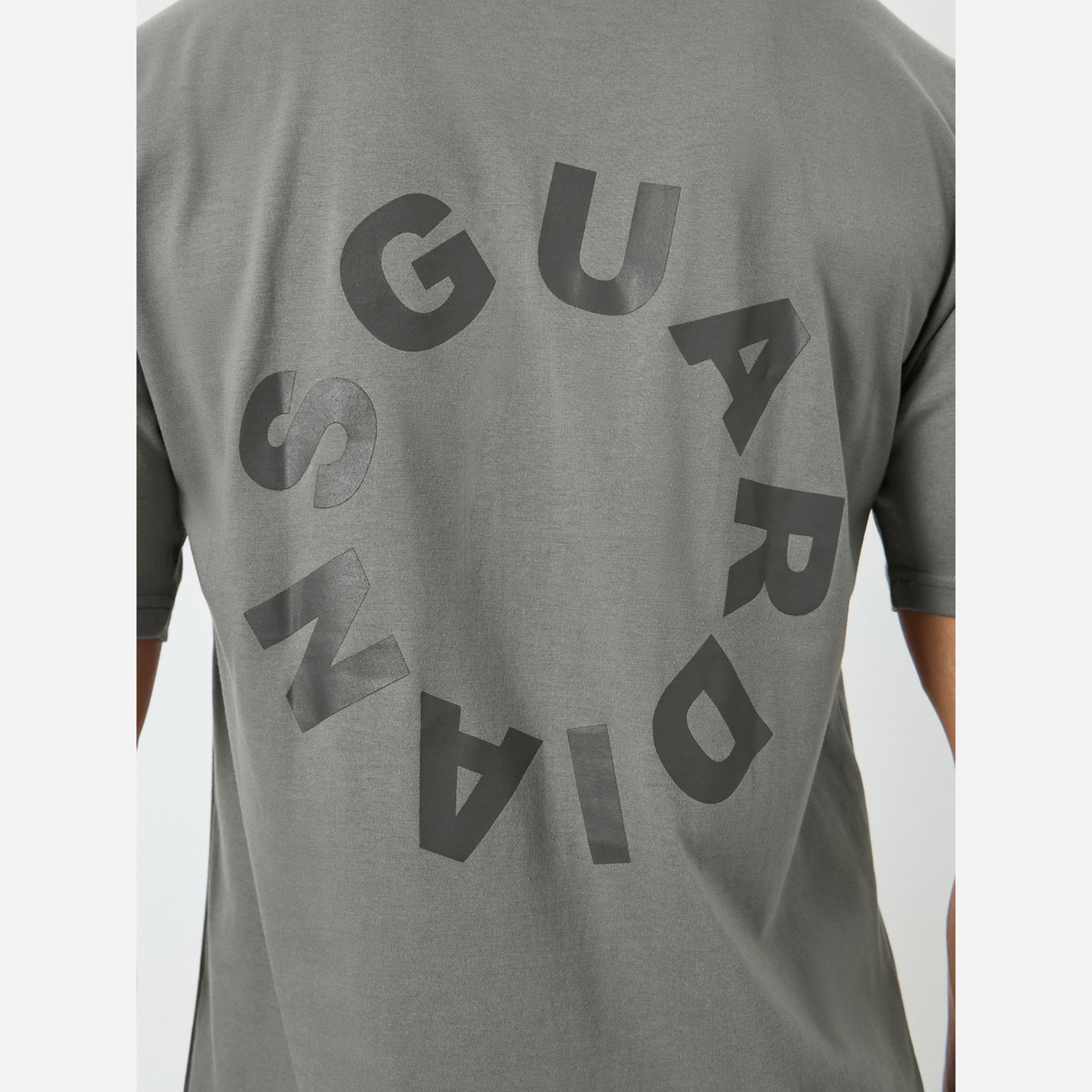 Styli Men Grey Oversized Slogan Print T-Shirt-men-clothing-tshirtsandpolos-tshirts-image-4