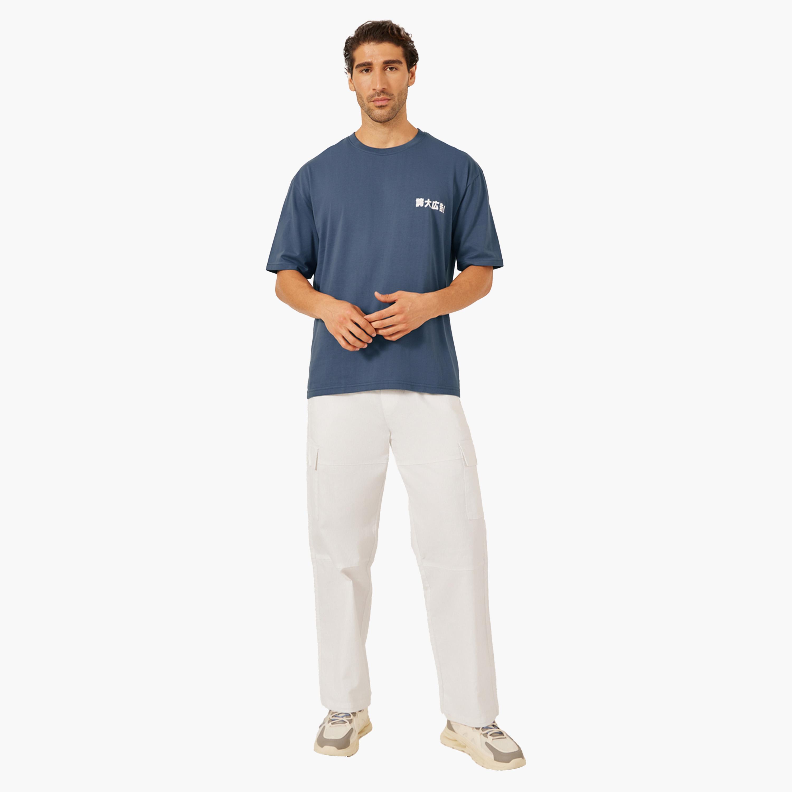 Styli Japanese Text Print Oversized T-Shirt-men-clothing-tshirtsandpolos-tshirts-image-2