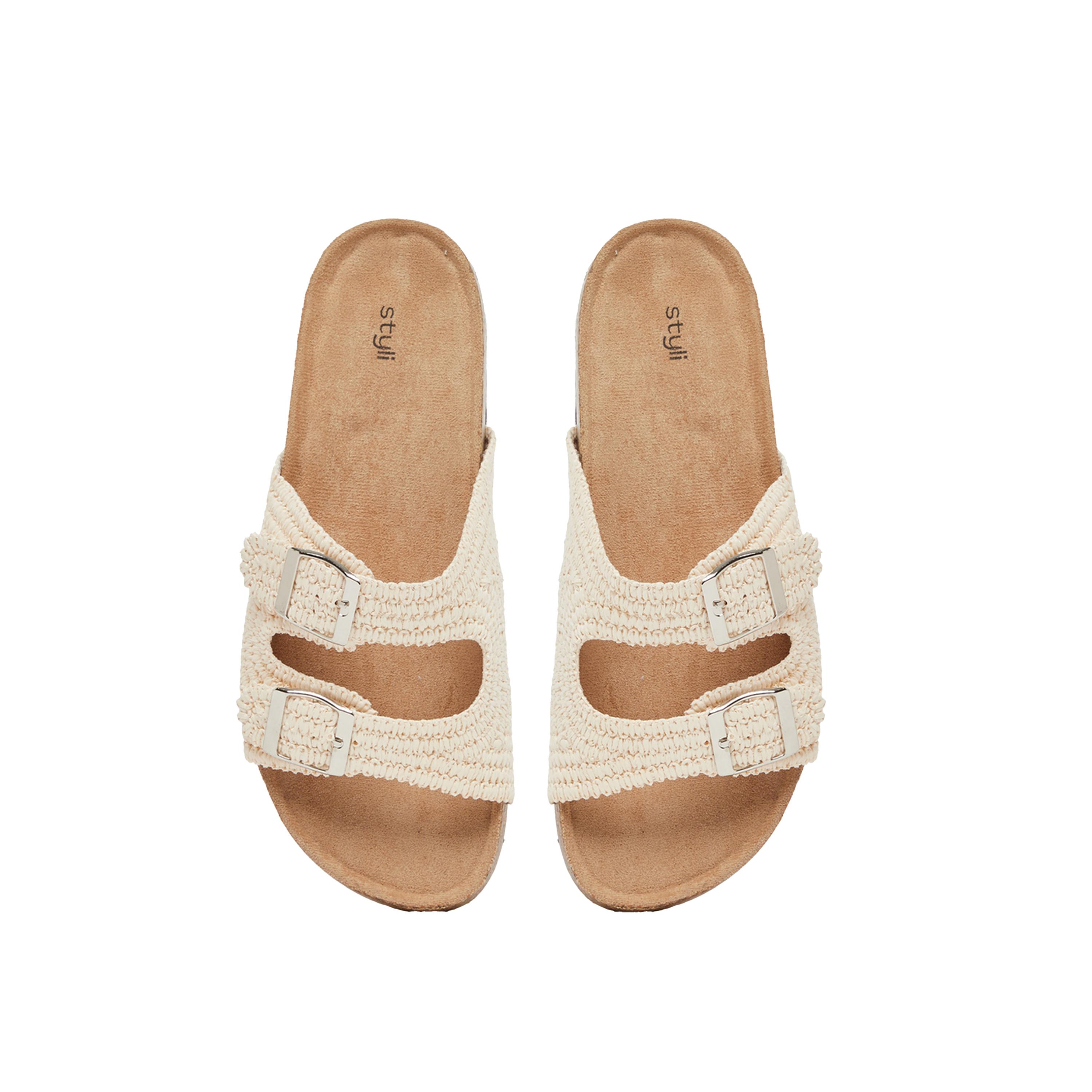 Styli Crochet Two Strap Flat Sandals-women-shoes-sandals-flats-image-5
