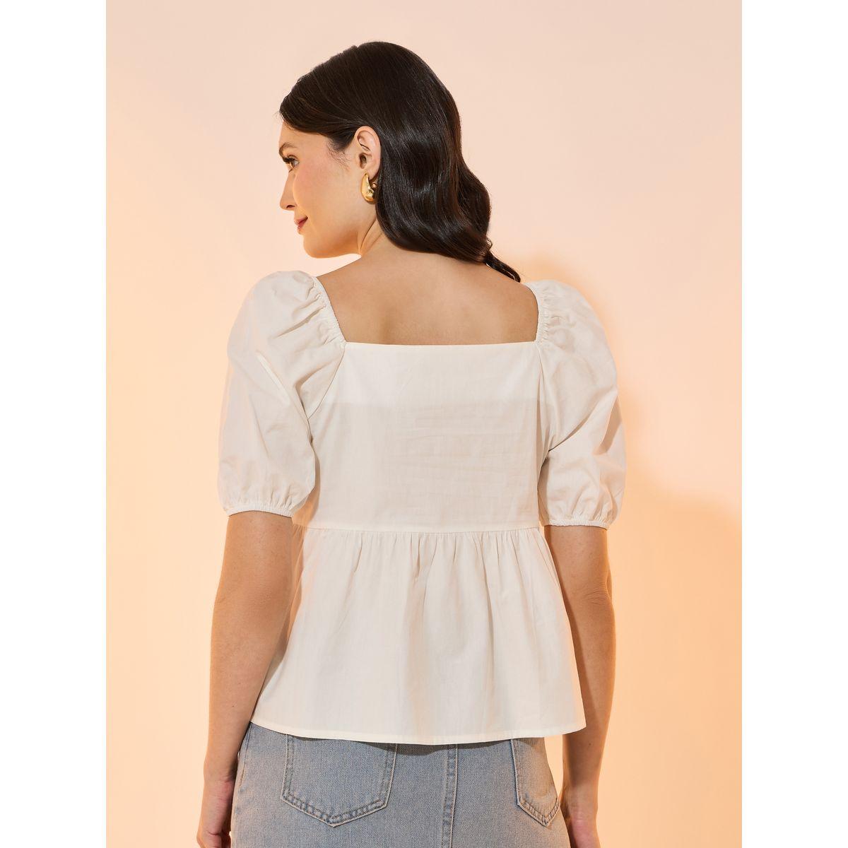 Take Two Solid Square Neck Blouse with Pintuck Detail-women-clothing-shirtsandblouses-blouses-image-4