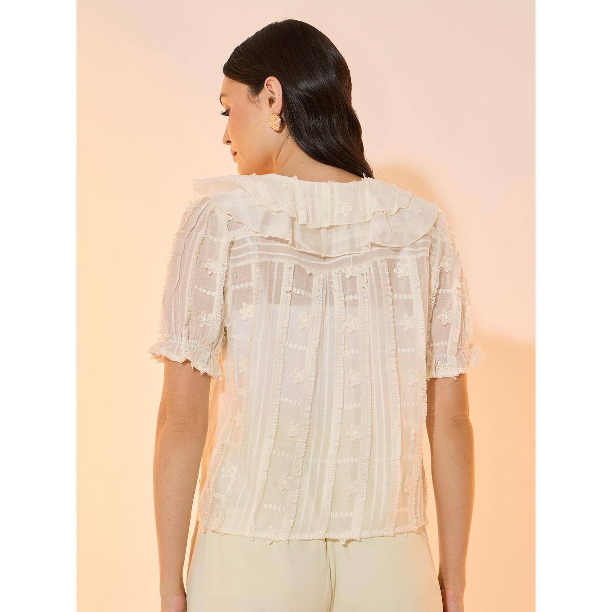 بلوزة بأكمام قصيرة وتفاصيل كشكش-women-clothing-shirtsandblouses-shirts-image-4