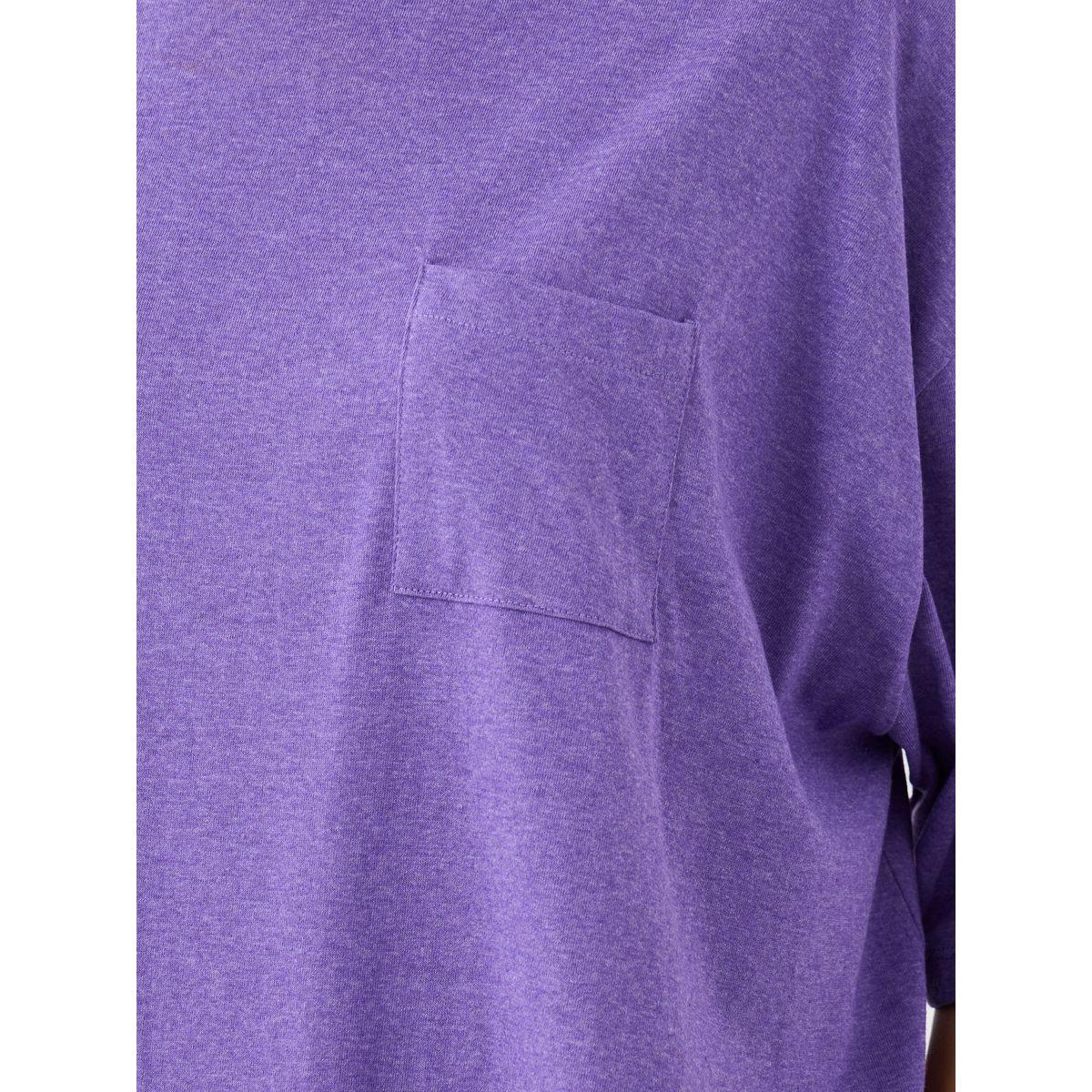 Styli Solid Dropped Shoulder Pocket Detail Nightdress with Side Slit-women-clothing-nightwear-nighties-image-3