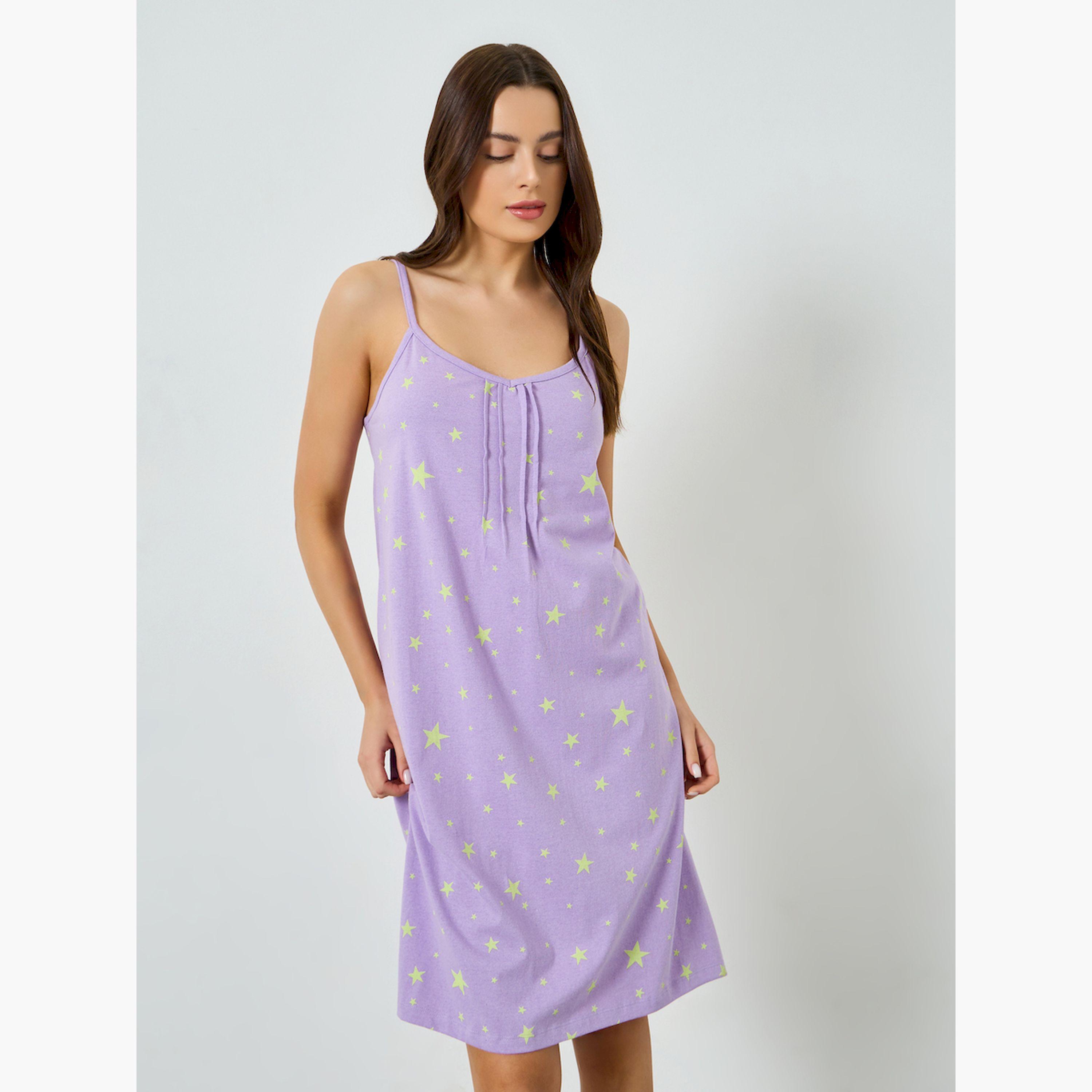 Styli Pack of 2 - Printed Strappy Nightdress-women-clothing-nightwear-nighties-image-3