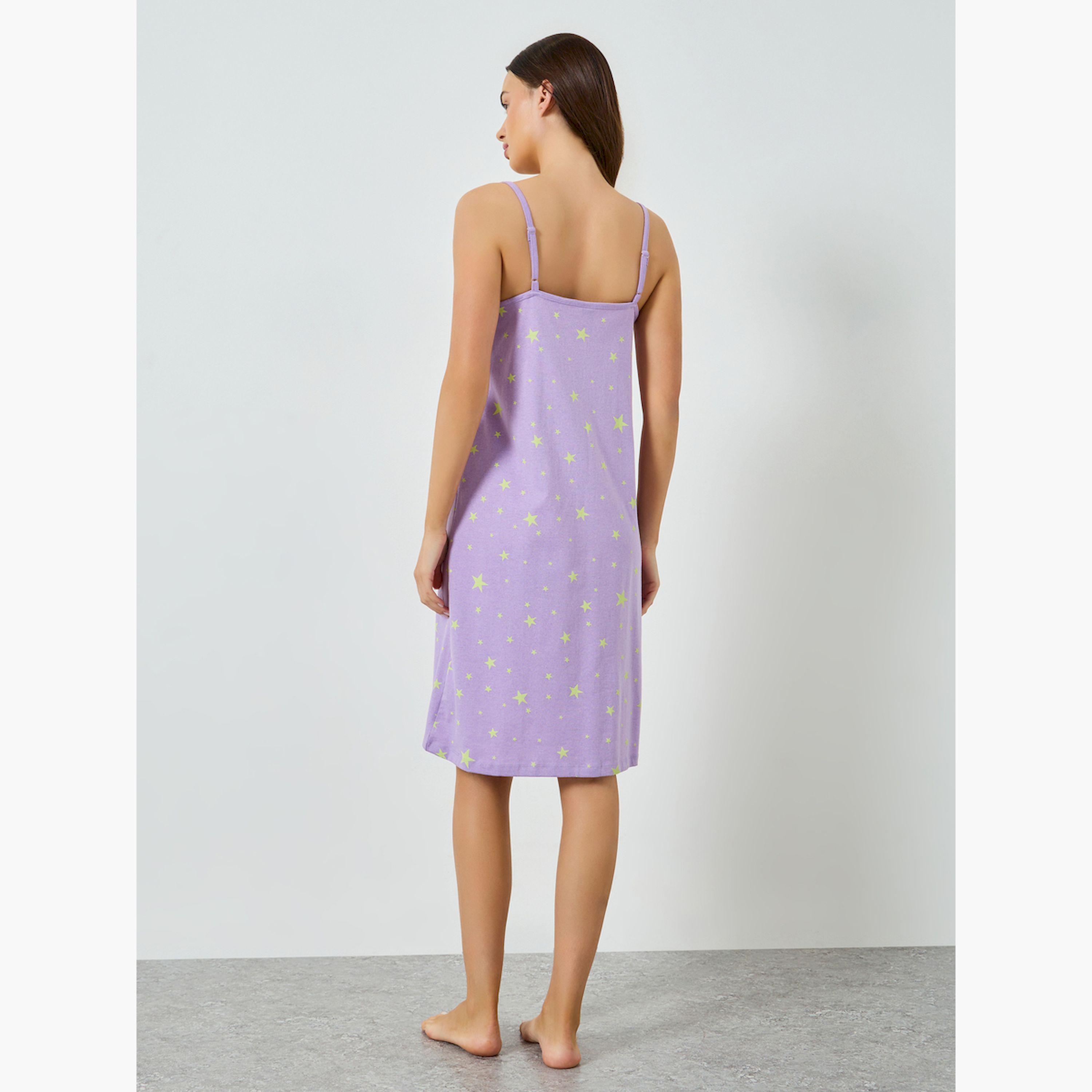 Styli Pack of 2 - Printed Strappy Nightdress-women-clothing-nightwear-nighties-image-5