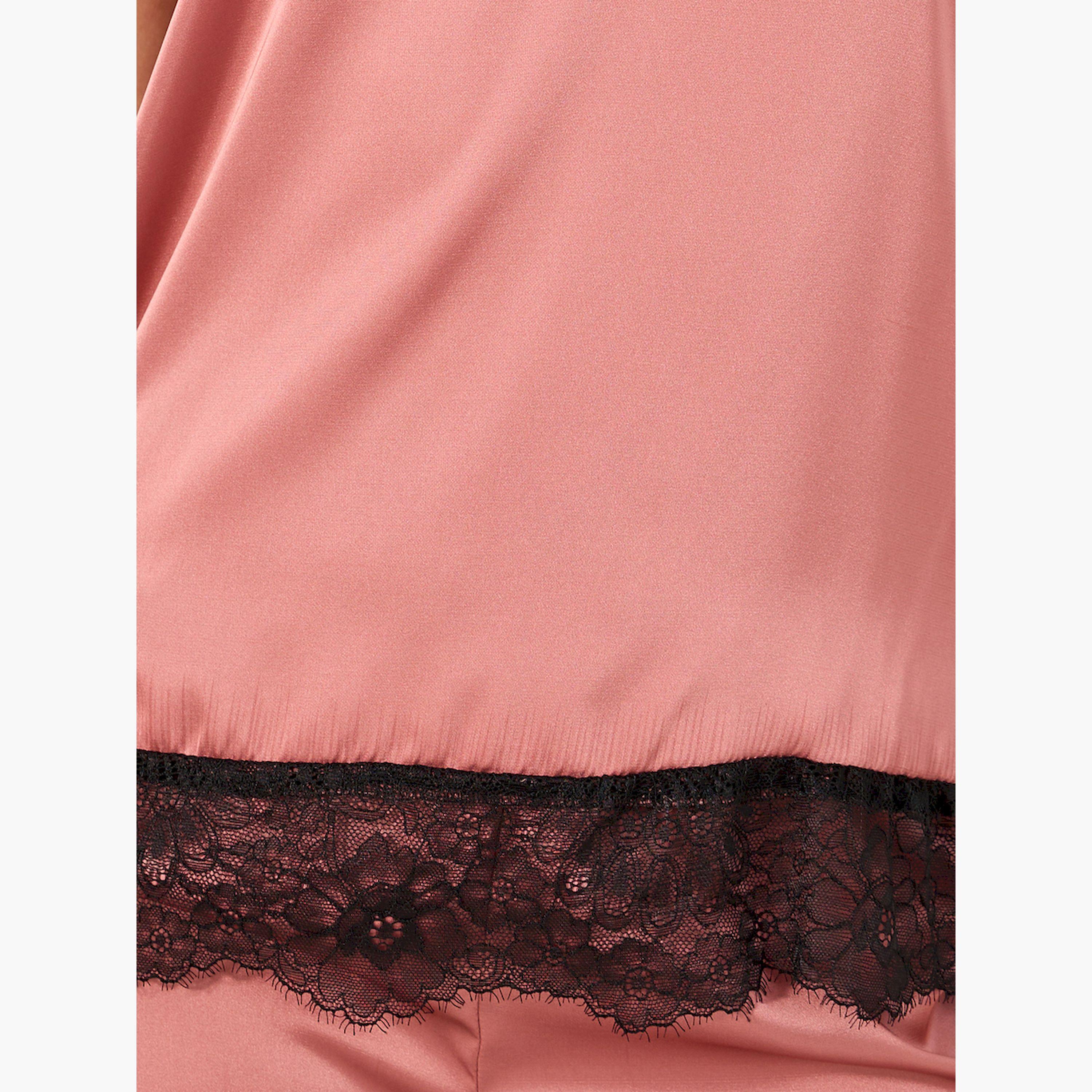Styli Lace Trim Strappy Cami Top and Shorts Pyjama Set-women-clothing-nightwear-pyjamas-shortsets-image-4