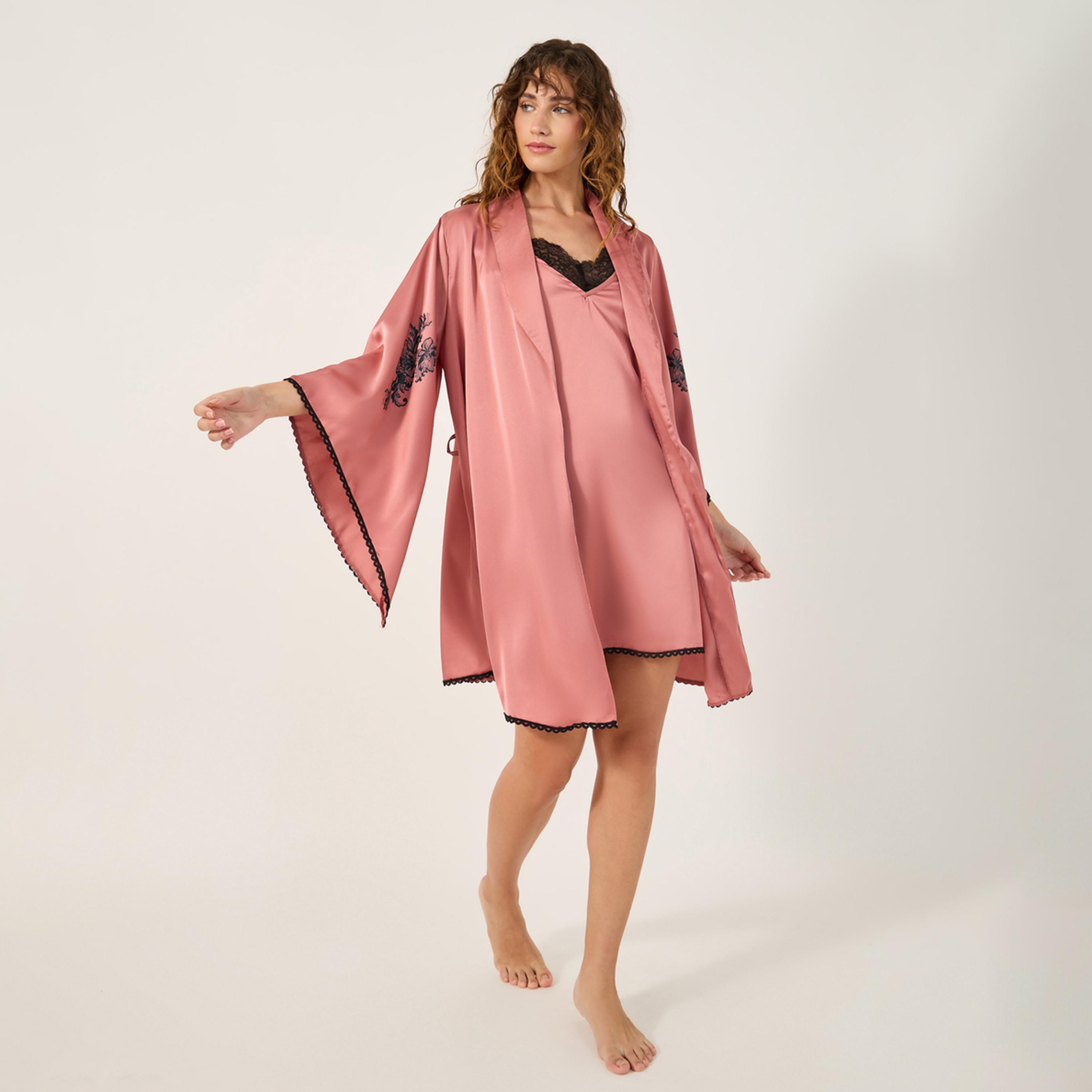 ستايلي - طقم فستان دانتيل مع رداء-women-clothing-nightwear-robes-image-1