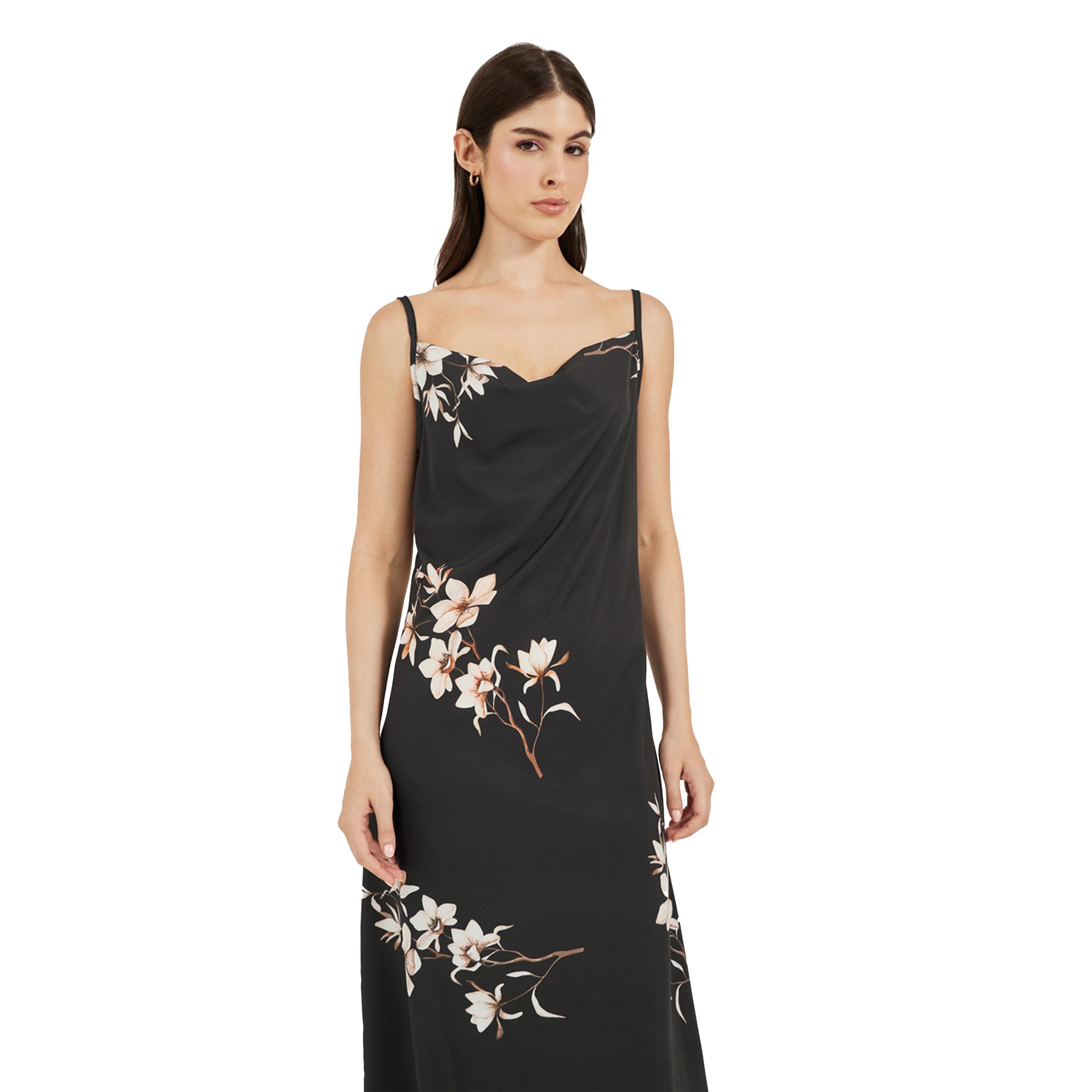 Styli Floral Print Cowl Neck Satin Slip Dress with Deep V Back-women-clothing-nightwear-nighties-image-2