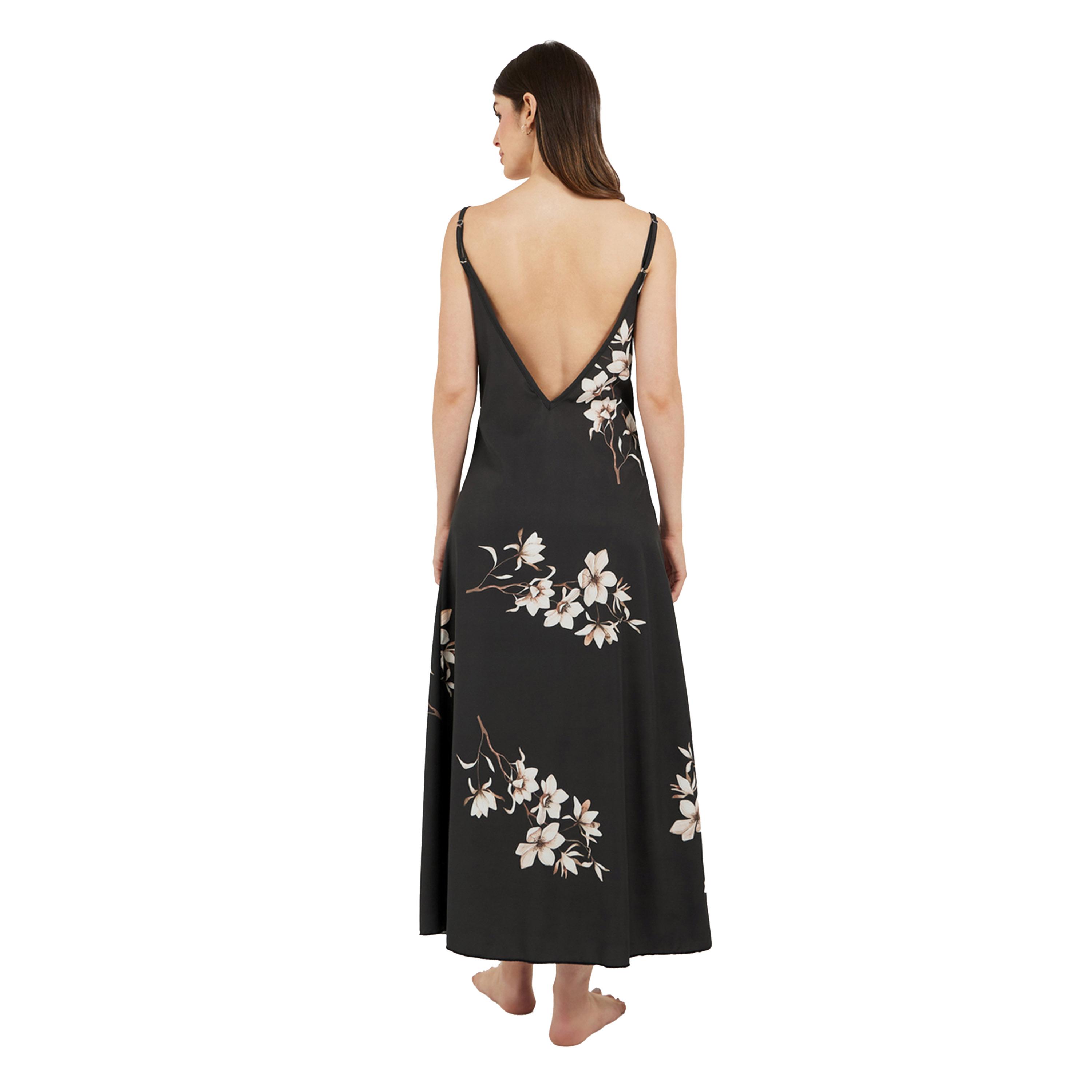 Styli Floral Print Cowl Neck Satin Slip Dress with Deep V Back-women-clothing-nightwear-nighties-image-4