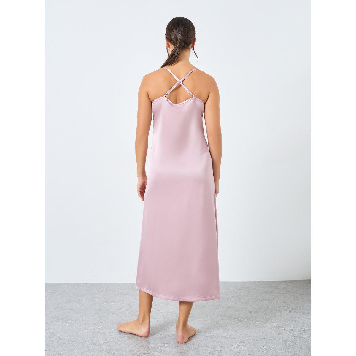 قميص نوم ساتان بتفاصيل دانتيل-women-clothing-nightwear-nighties-image-4