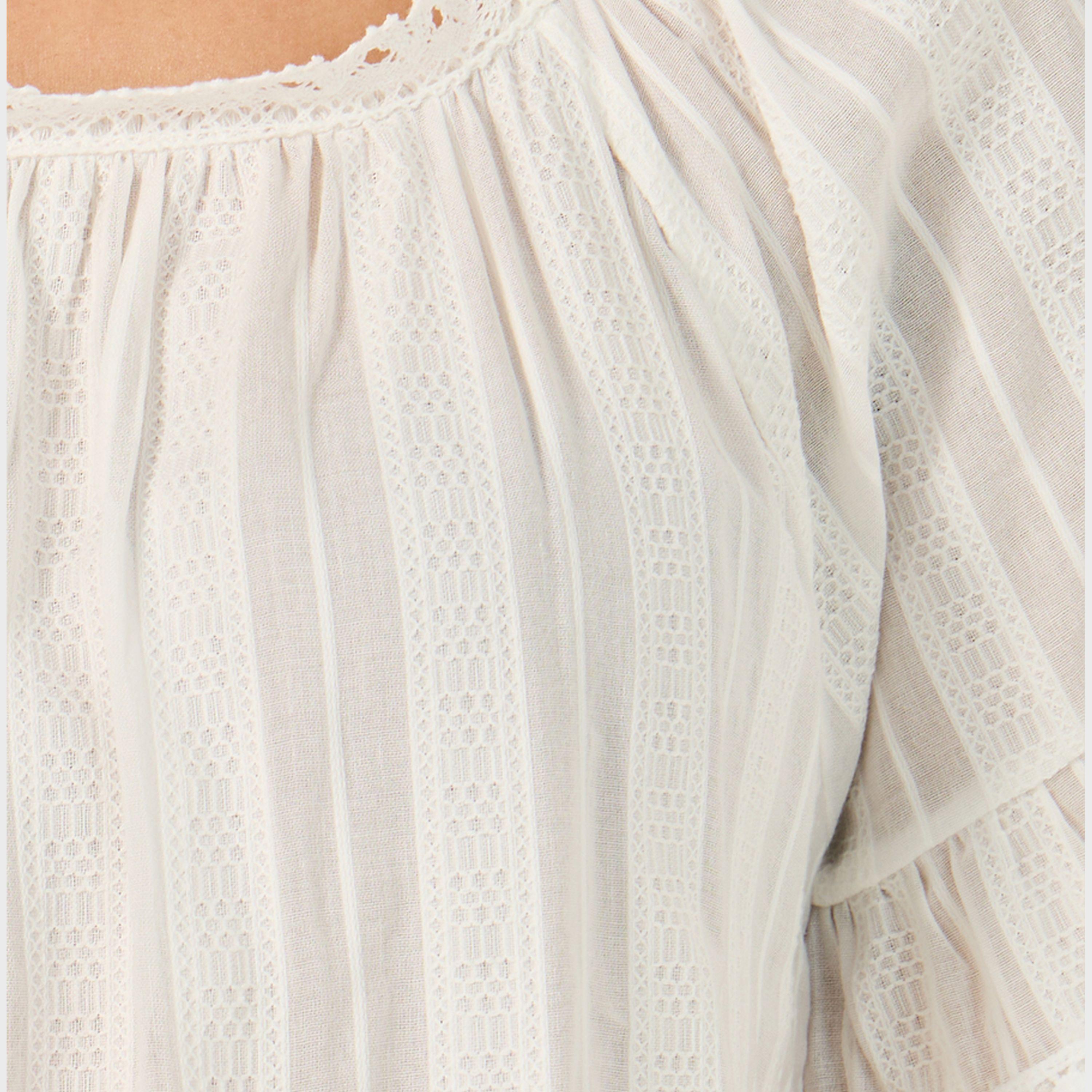 ستايلي - فستان نوم من القطن المخطط مع حواف من الدانتيل وأكمام مكشكشة-women-clothing-nightwear-nighties-image-3