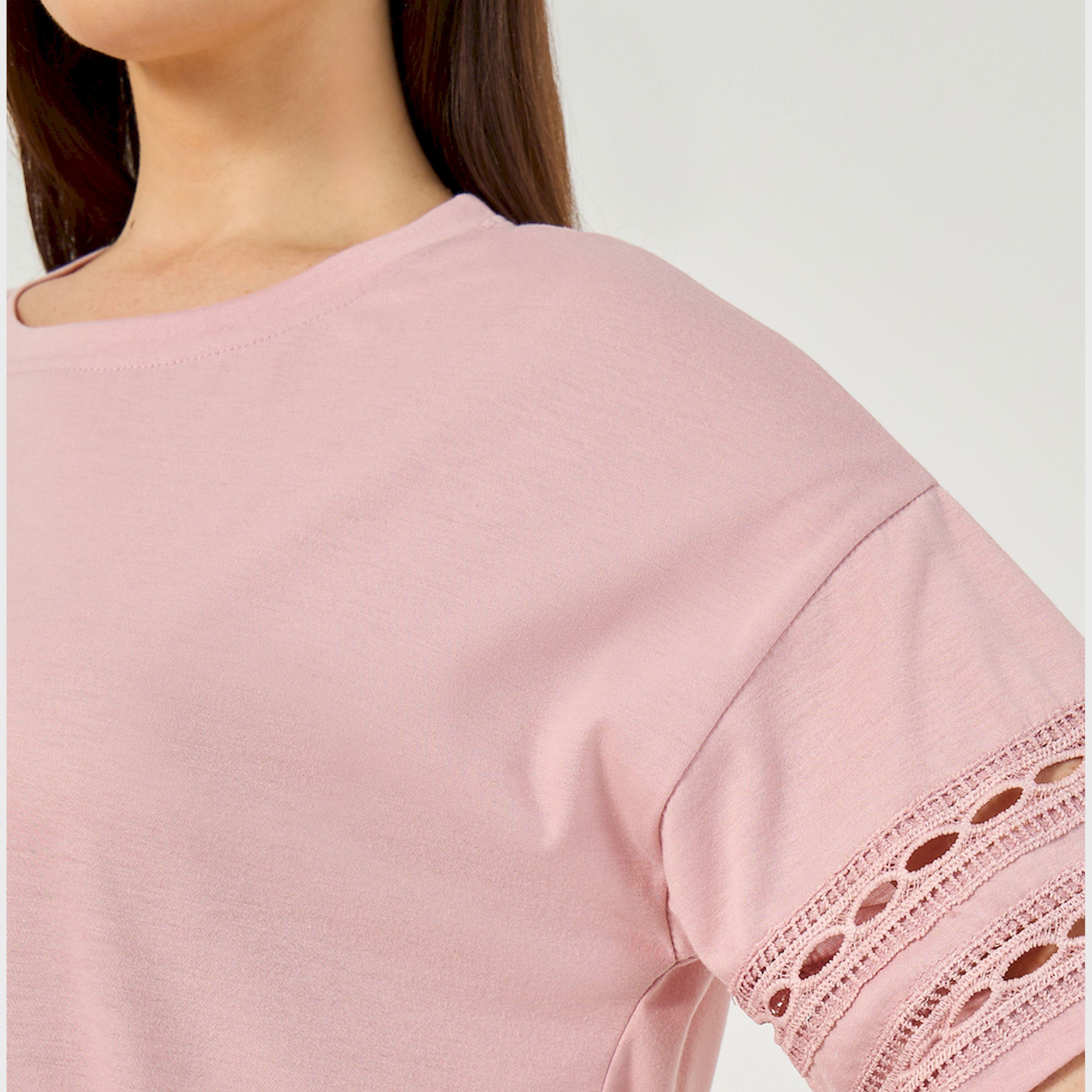 Styli Broderie Lace Trim Detail Sleep T-Shirt Dress-women-clothing-nightwear-nighties-image-4