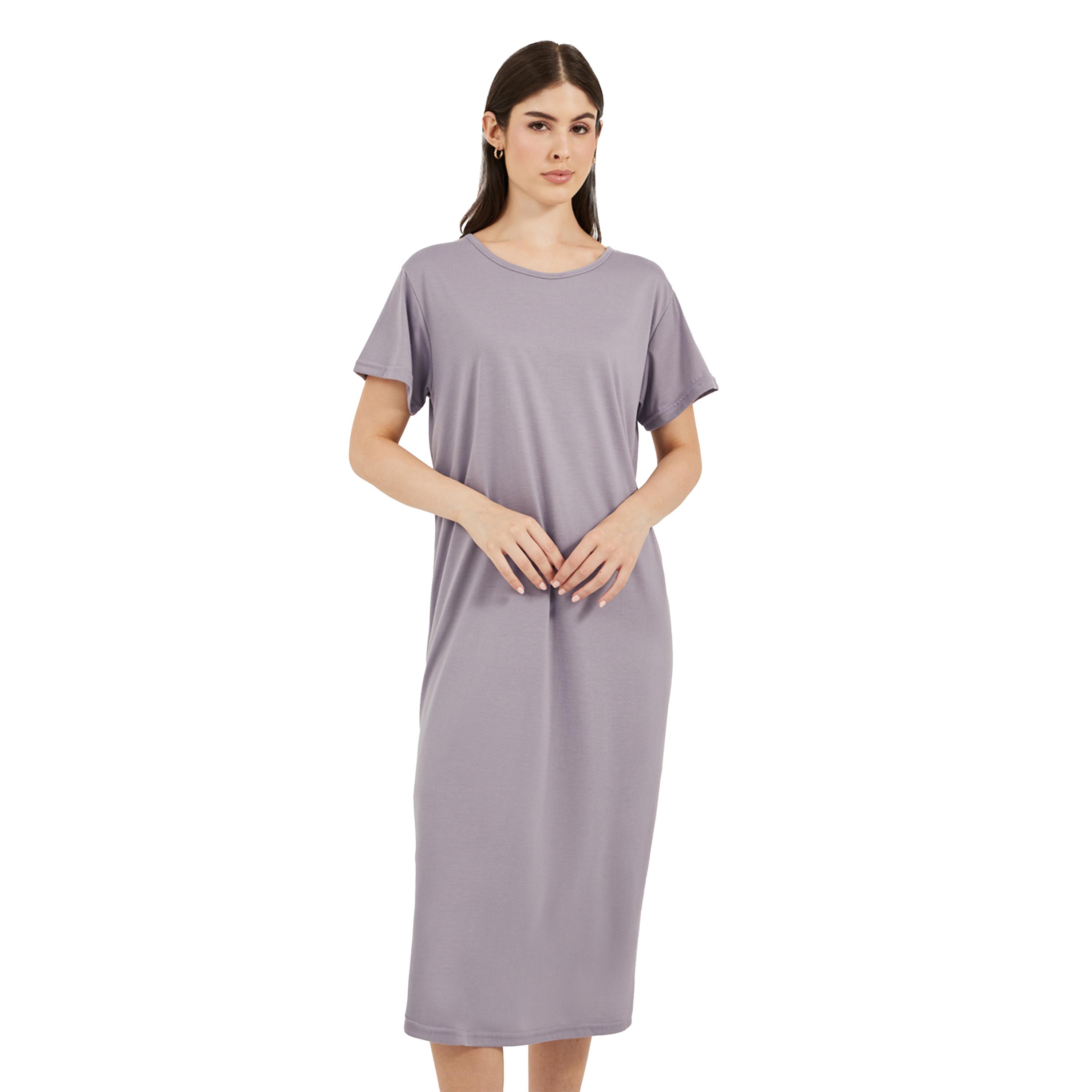 Styli Solid Crossover Back Detail Sleep T-Shirt-women-clothing-nightwear-nighties-image-2