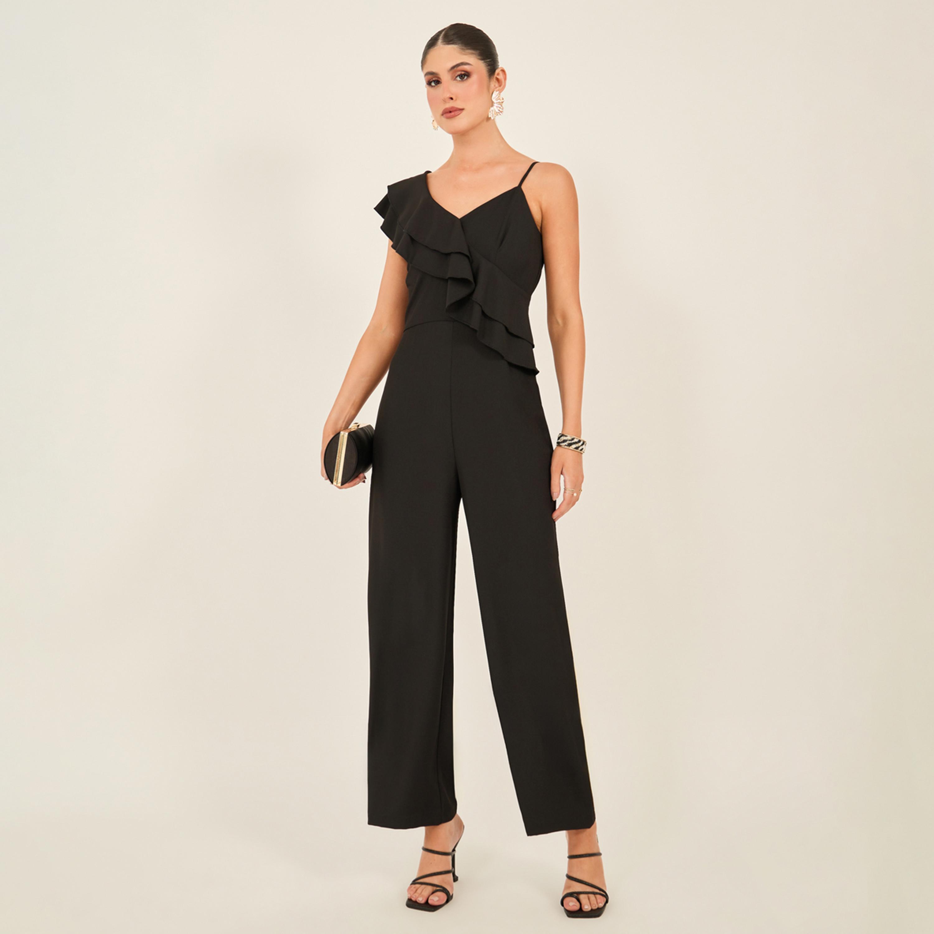Styli Wide Leg Ruffled Detail Jumpsuit-women-clothing-jumpsuits-image-1
