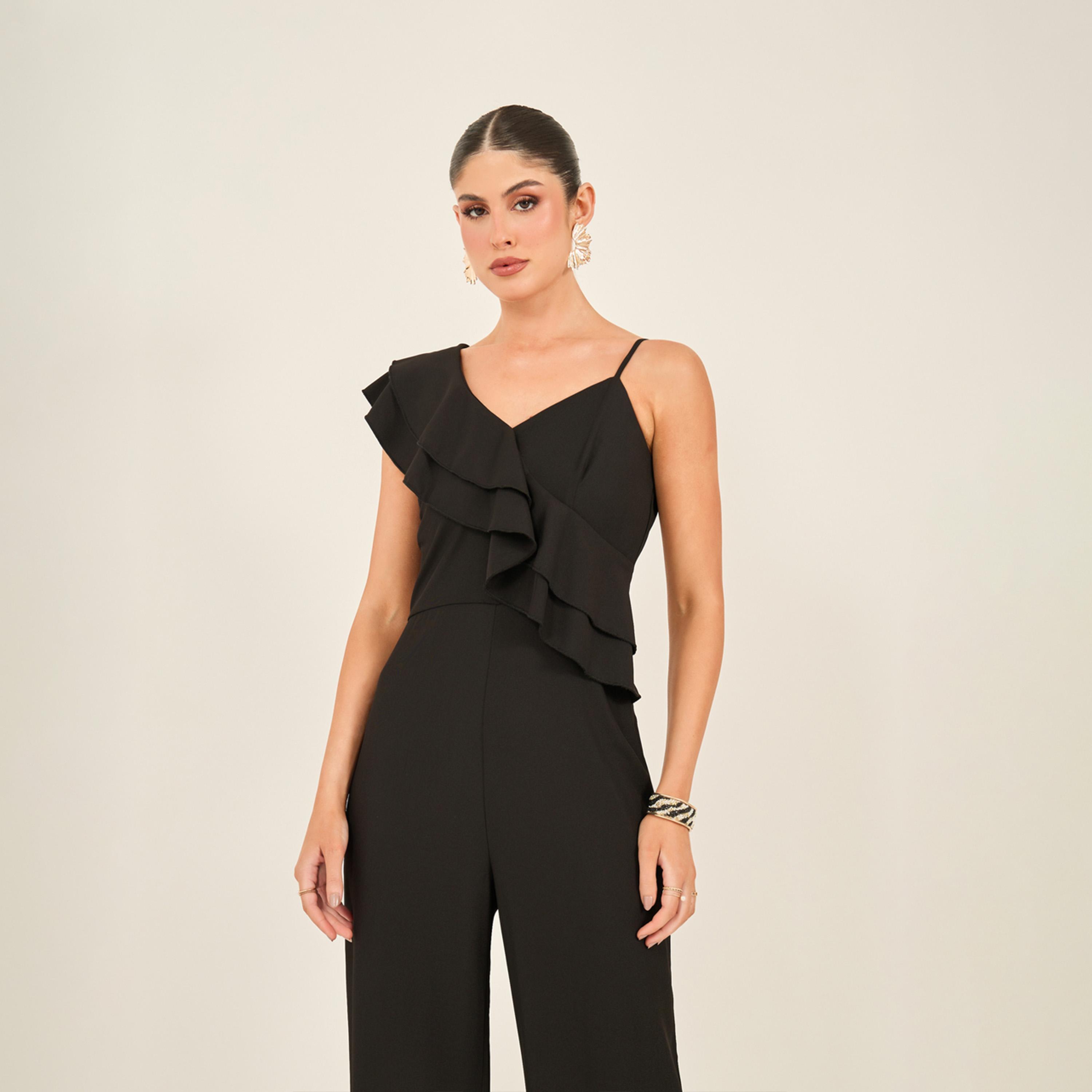 Styli Wide Leg Ruffled Detail Jumpsuit-women-clothing-jumpsuits-image-2