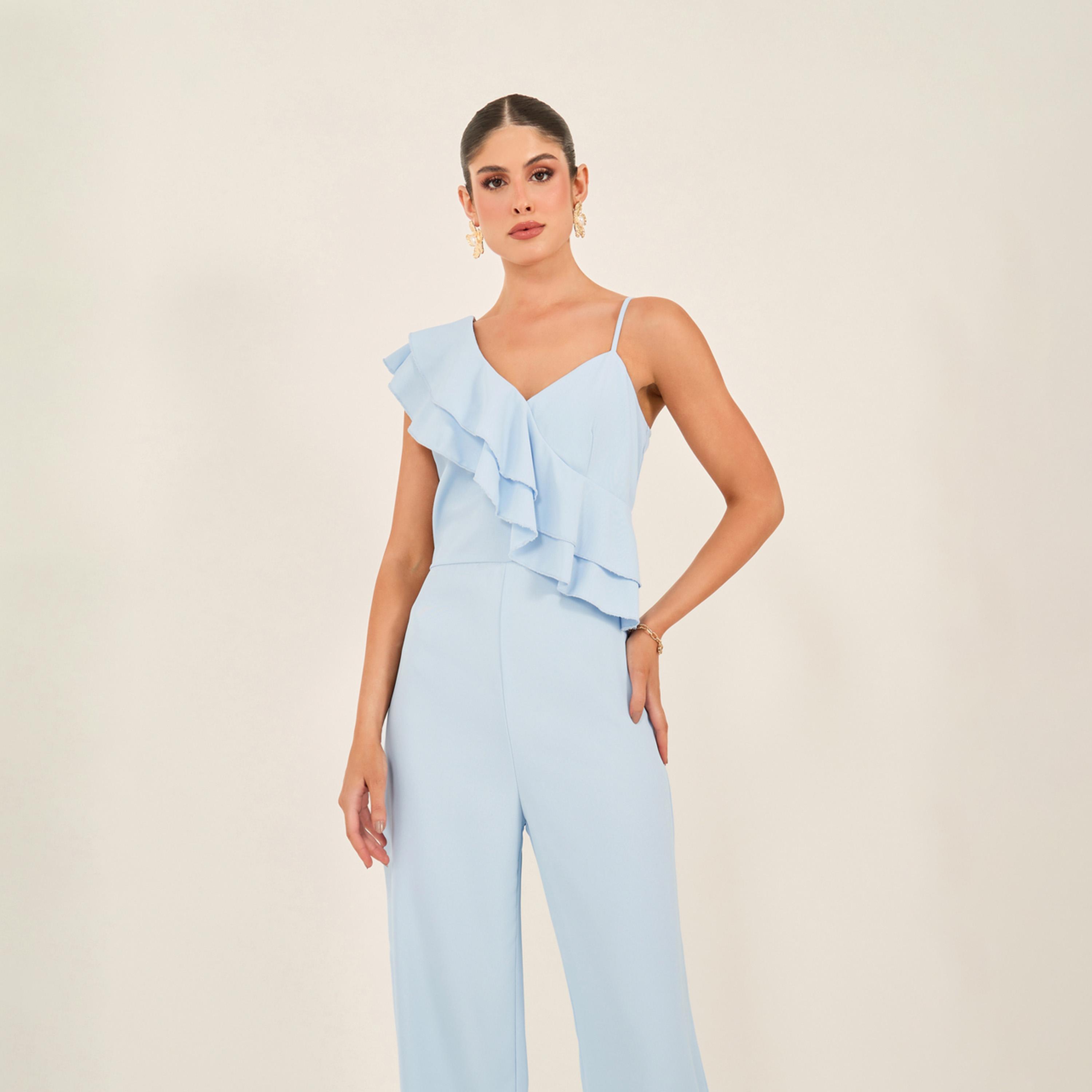 Styli Wide Leg Ruffled Detail Jumpsuit-women-clothing-jumpsuits-image-2