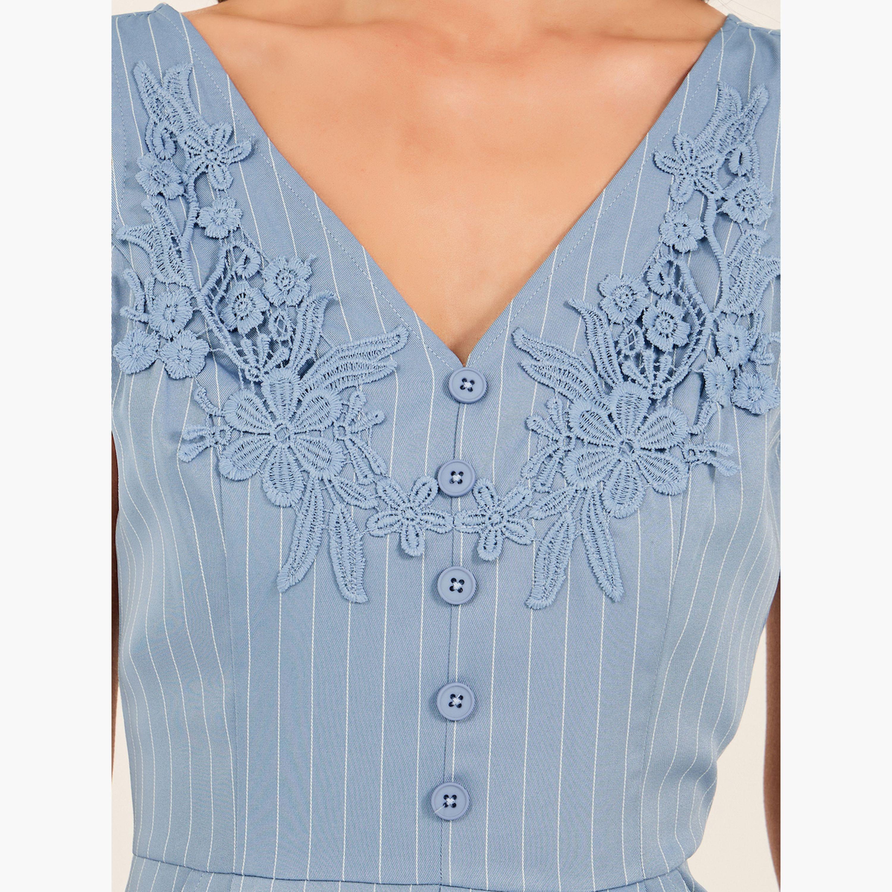 ستايلي - جمبسوت مخطط واسع الساق بدون أكمام-women-clothing-jumpsuits-image-5