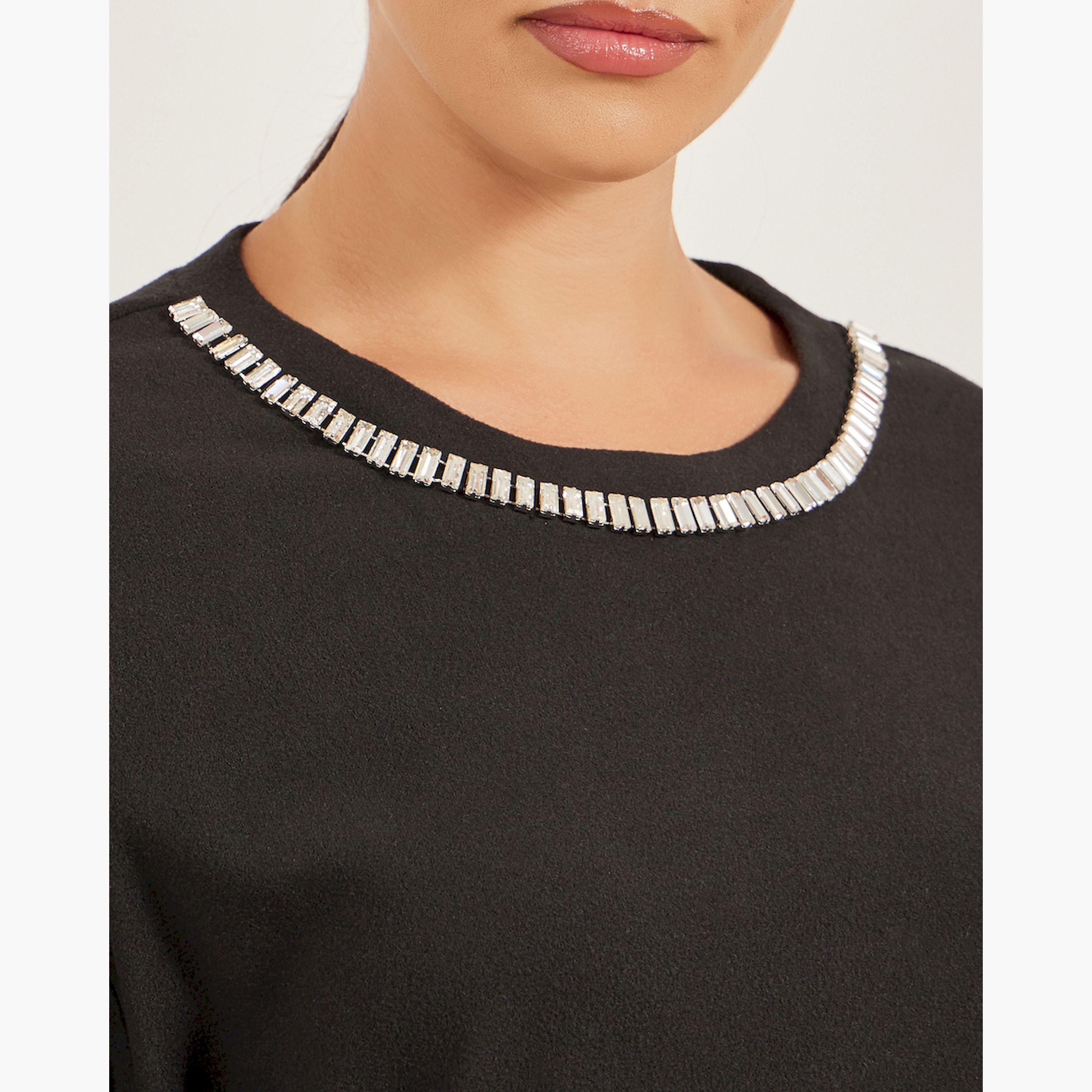 Take Two Rhinestone Embellished Round Neck T-Shirt-women-clothing-tshirts-image-3