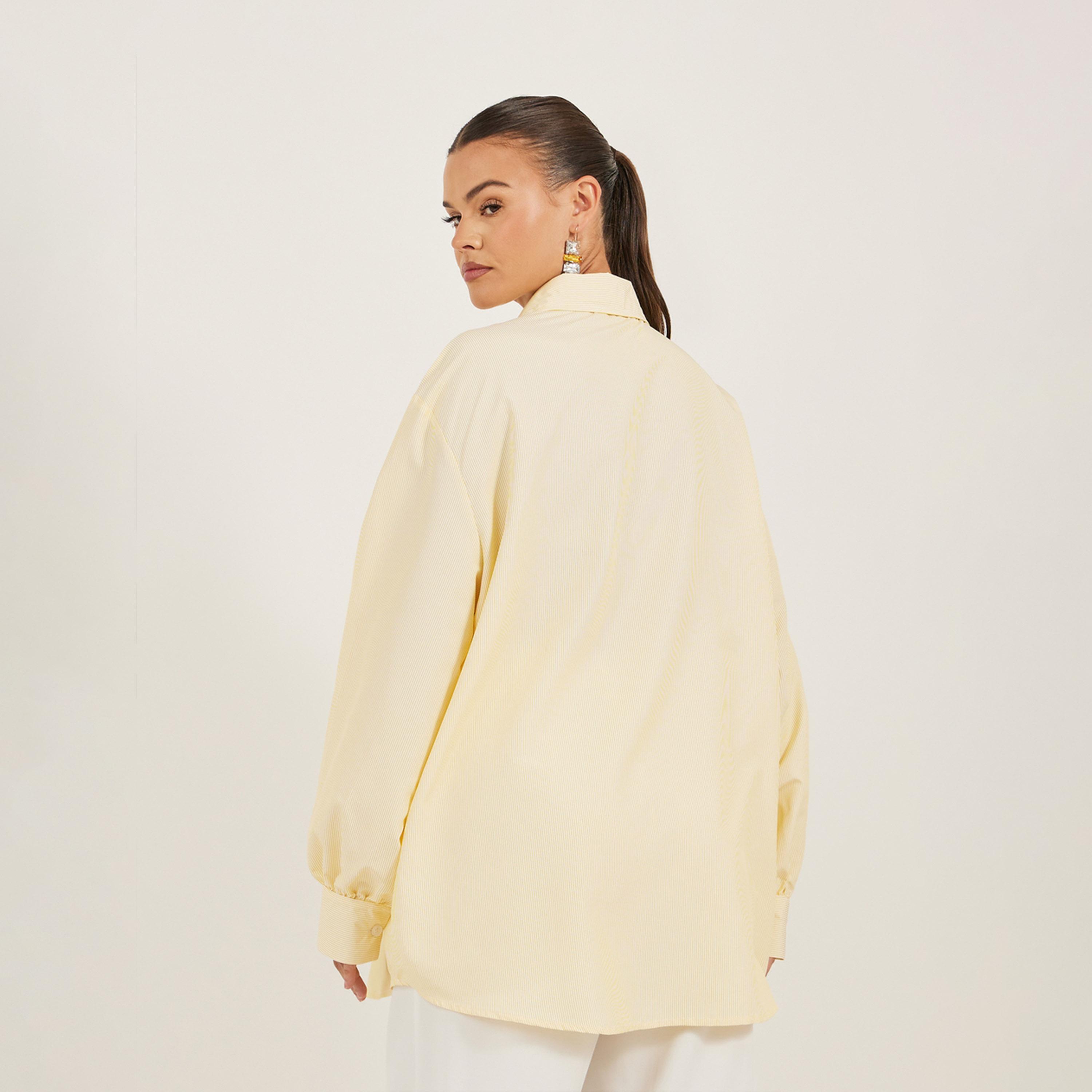 بلوزة فضفاضة سادة بأكمام طويلة-women-clothing-shirtsandblouses-shirts-image-4