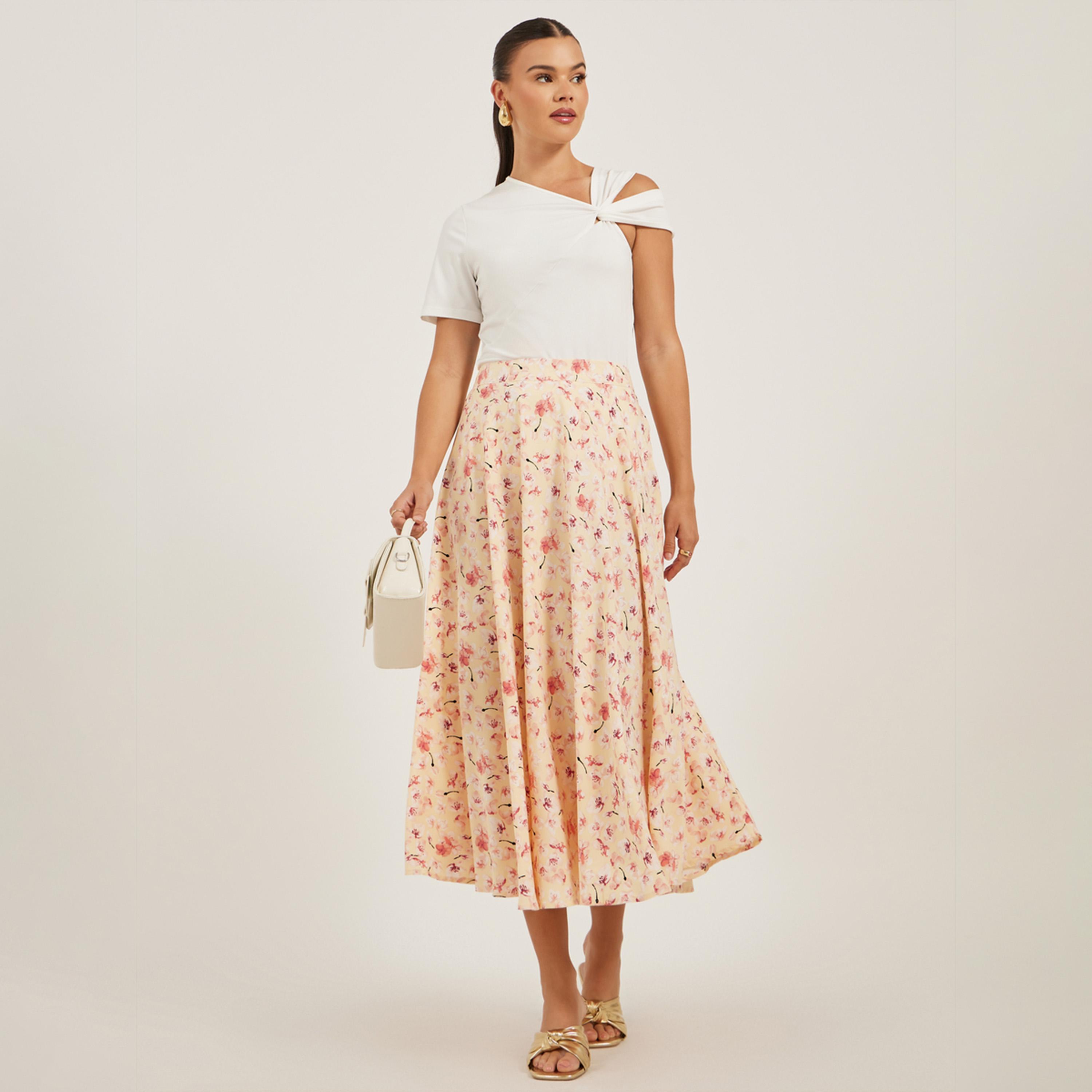 Take Two Floral Print A-Line Midi Skirt-women-clothing-bottoms-skirts-image-1