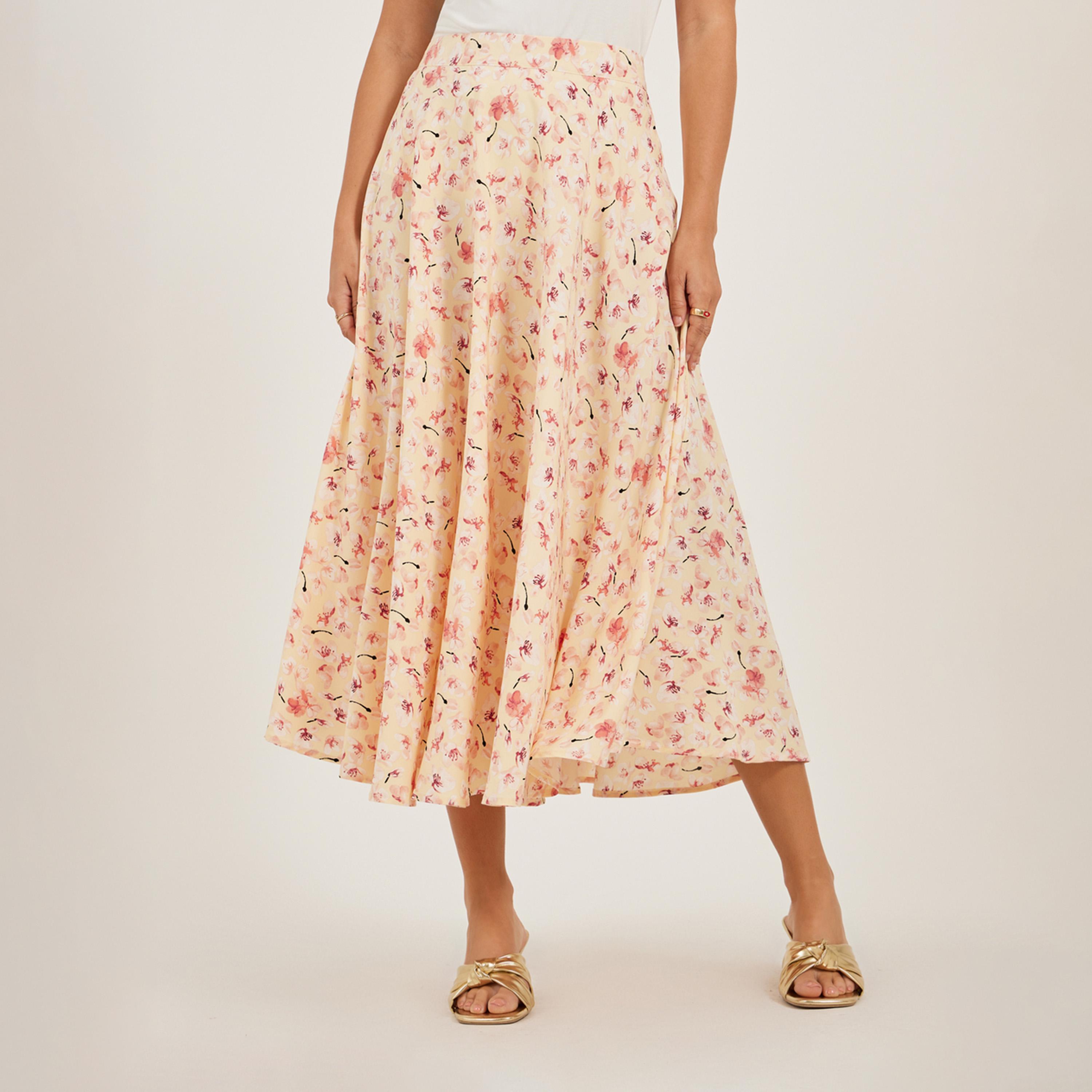 Take Two Floral Print A-Line Midi Skirt-women-clothing-bottoms-skirts-image-2