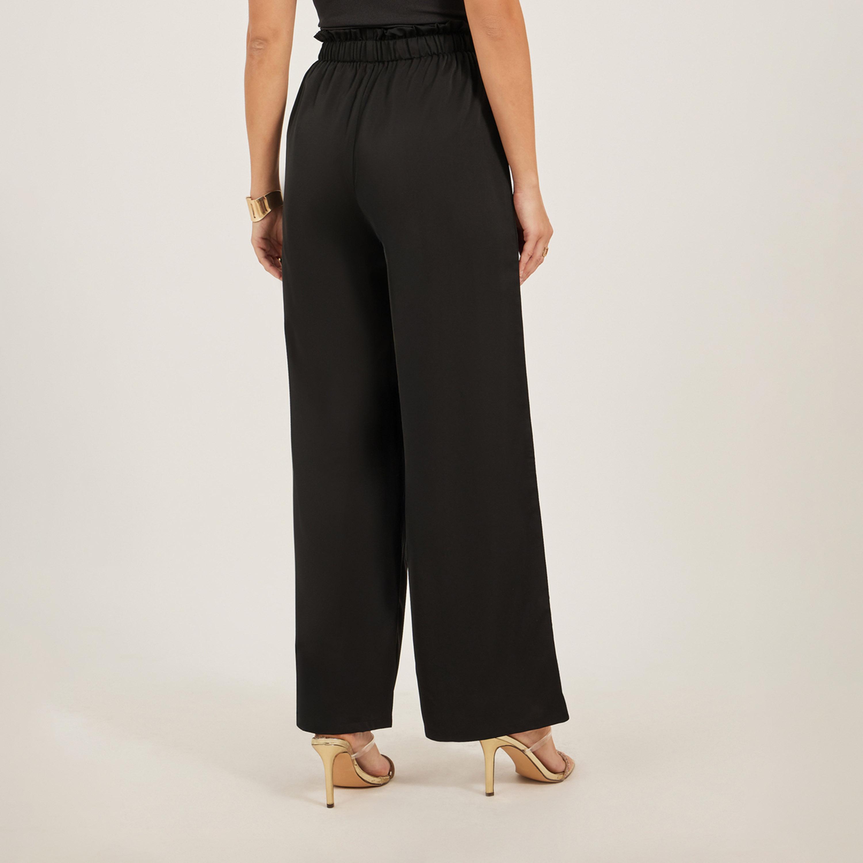 Take Two Solid Straight Leg Culotte Pants with Elastic Waistband-women-clothing-bottoms-trousers-image-4