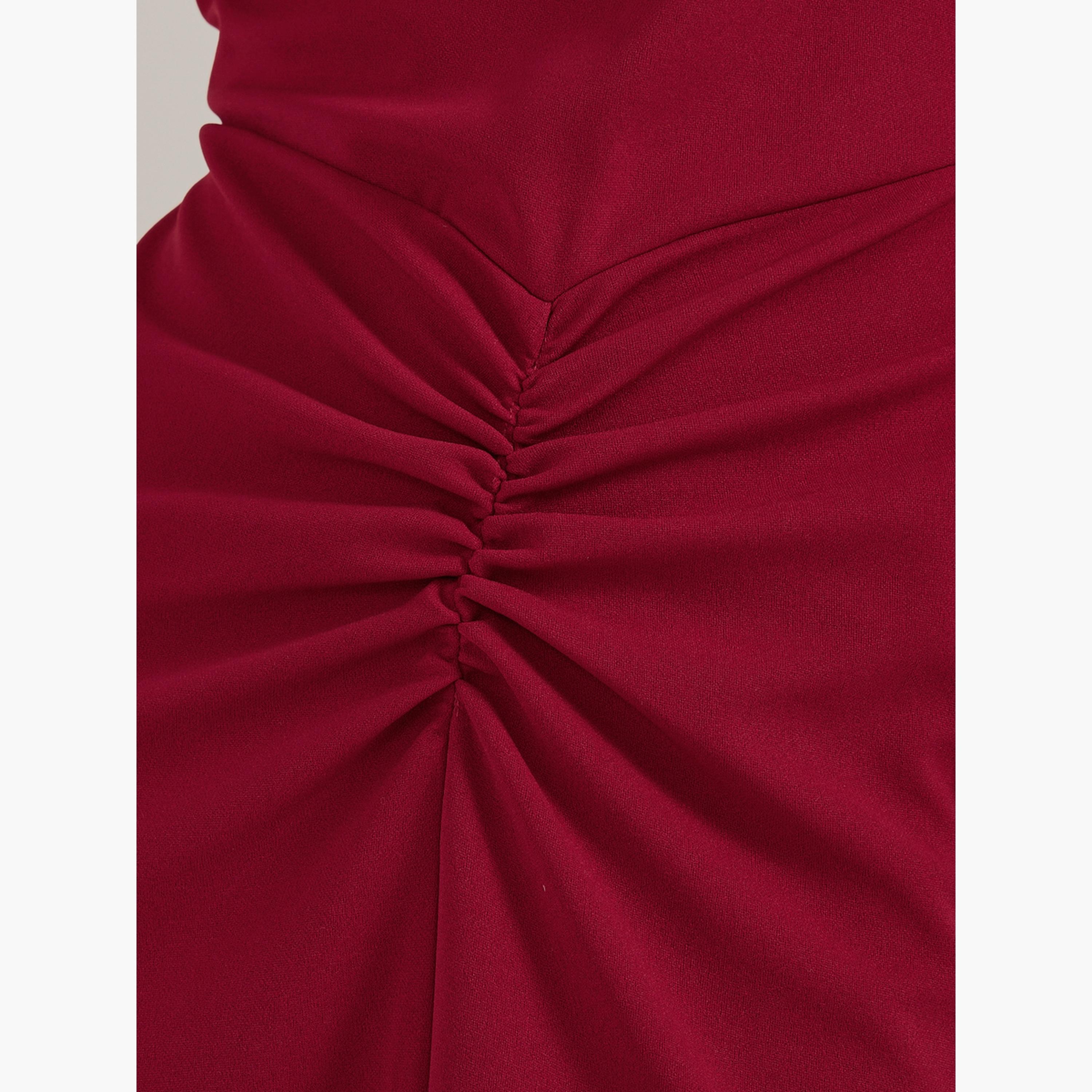 فستان ميدي ضيق بحافة حورية البحر وياقة دائرية-women-clothing-dresses-image-5