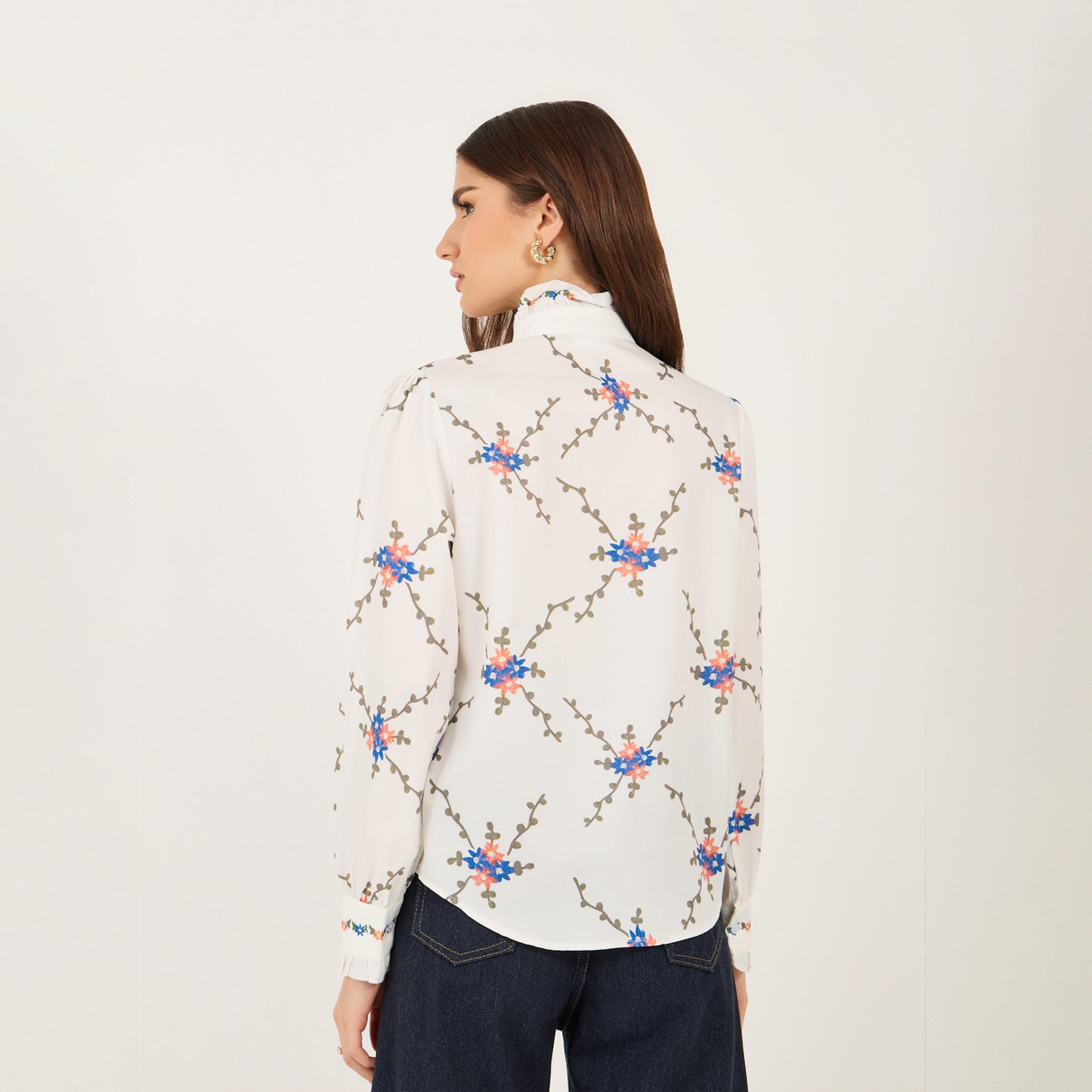 Take Two All-Over Print High Neck Buttoned Shirt-women-clothing-shirtsandblouses-shirts-image-4